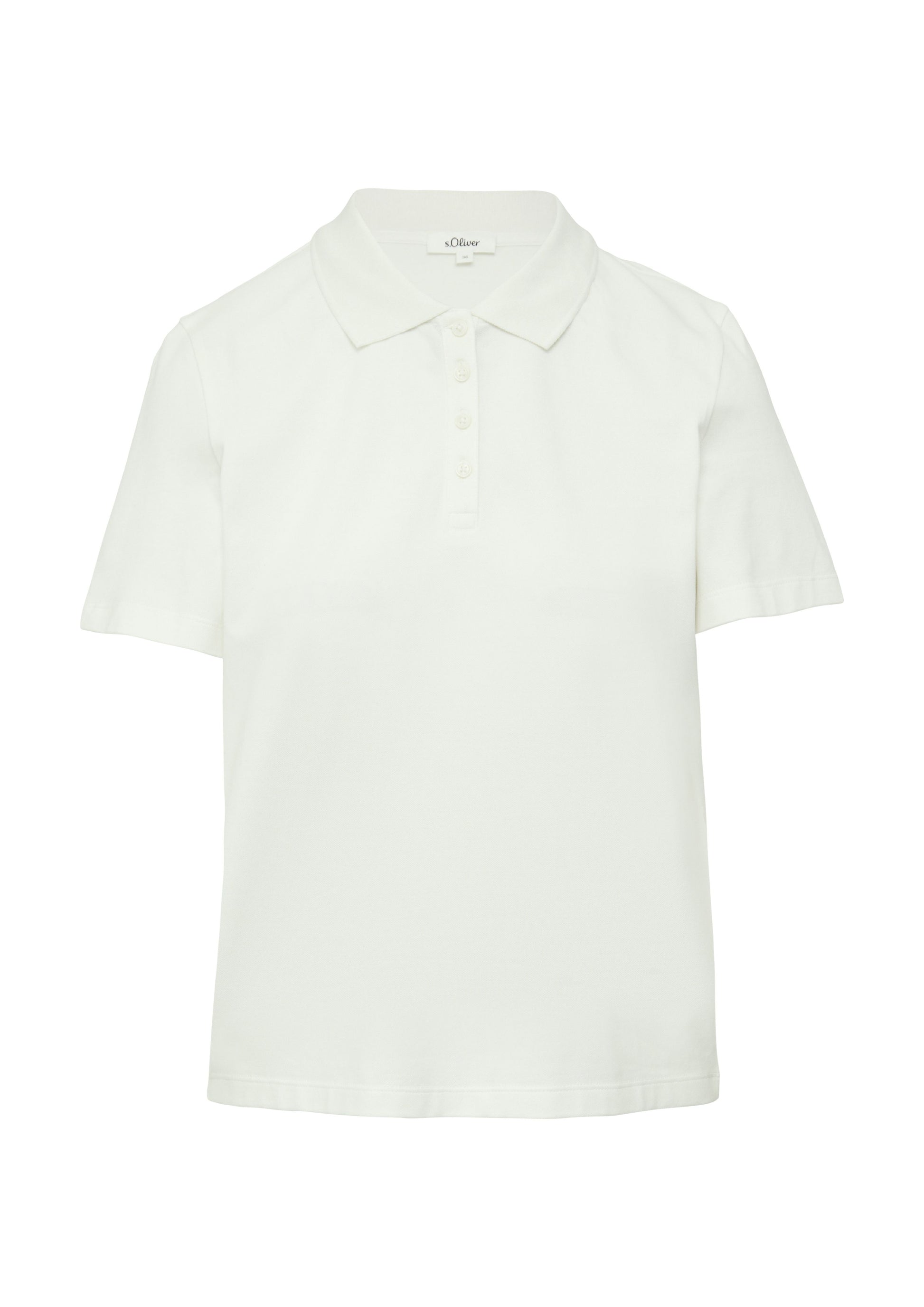 s. Oliver Damen Polo-Shirt weiß