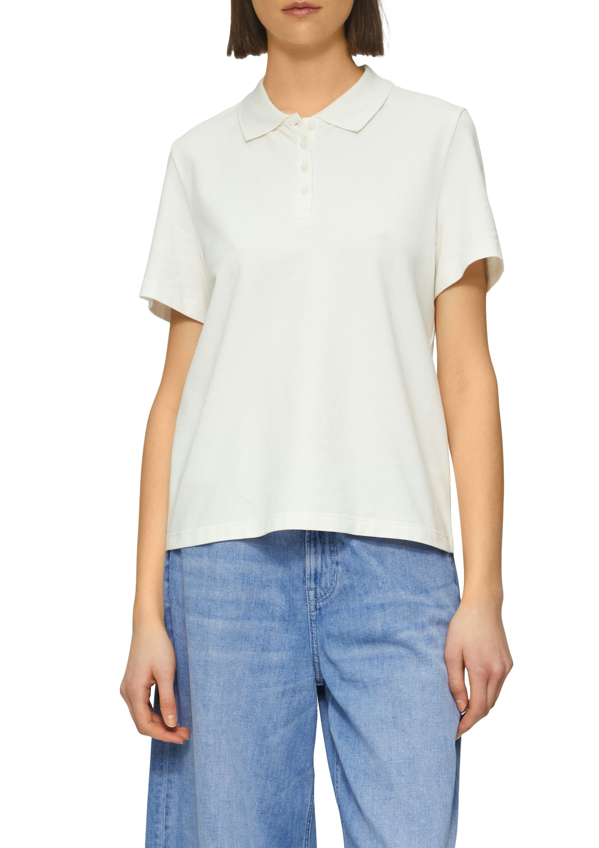 s. Oliver Damen Polo-Shirt weiß