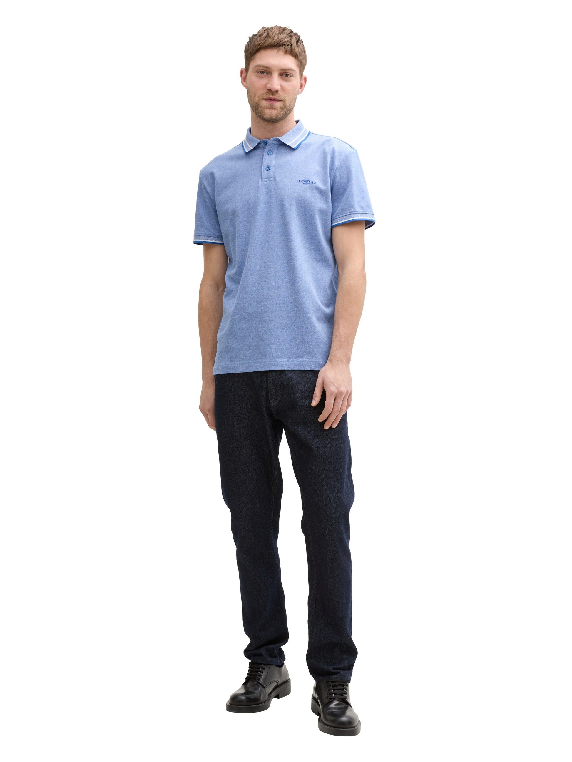 Tom Tailor Herren Piqué Poloshirt blau