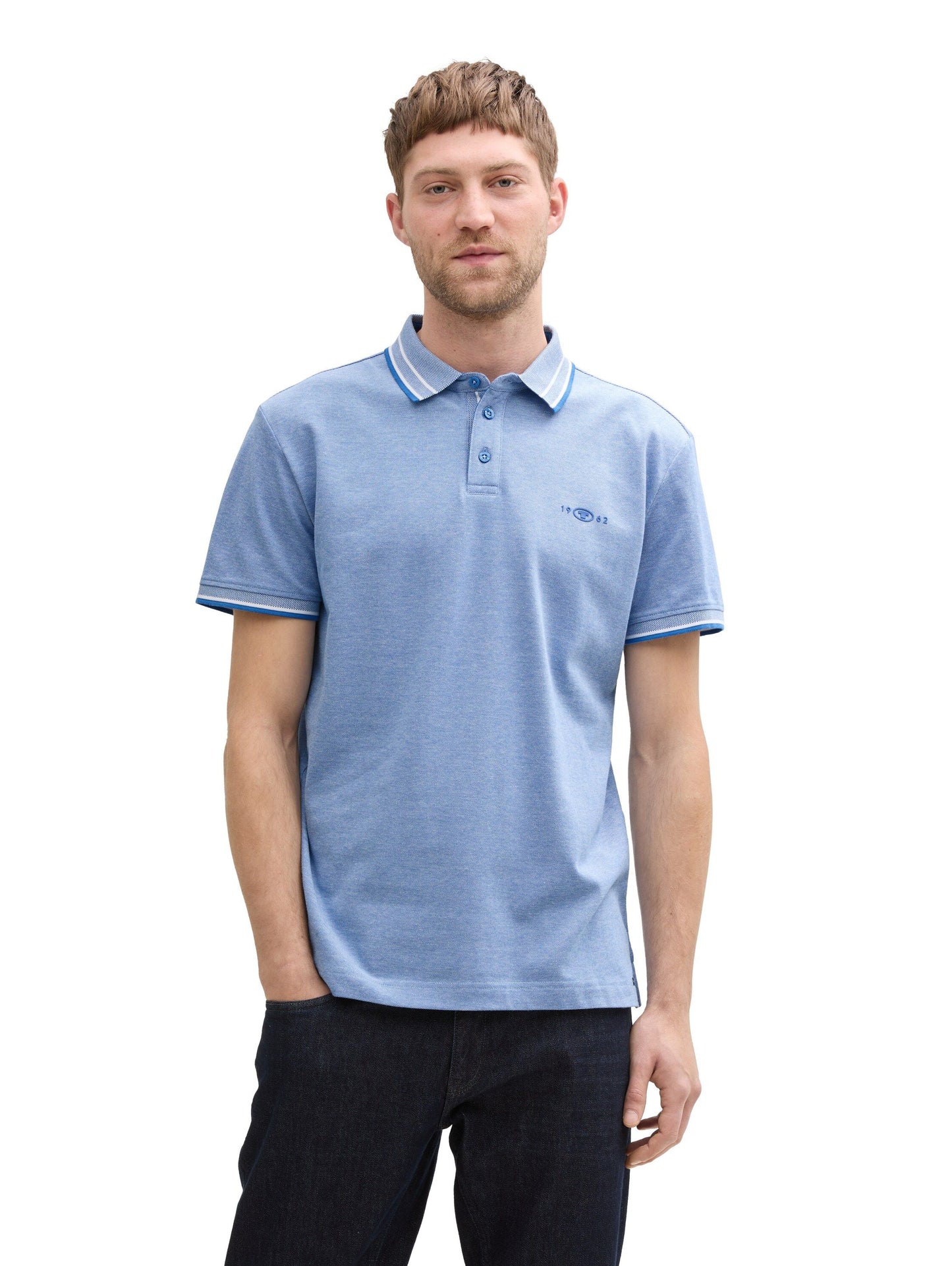 Tom Tailor Herren Piqué Poloshirt blau