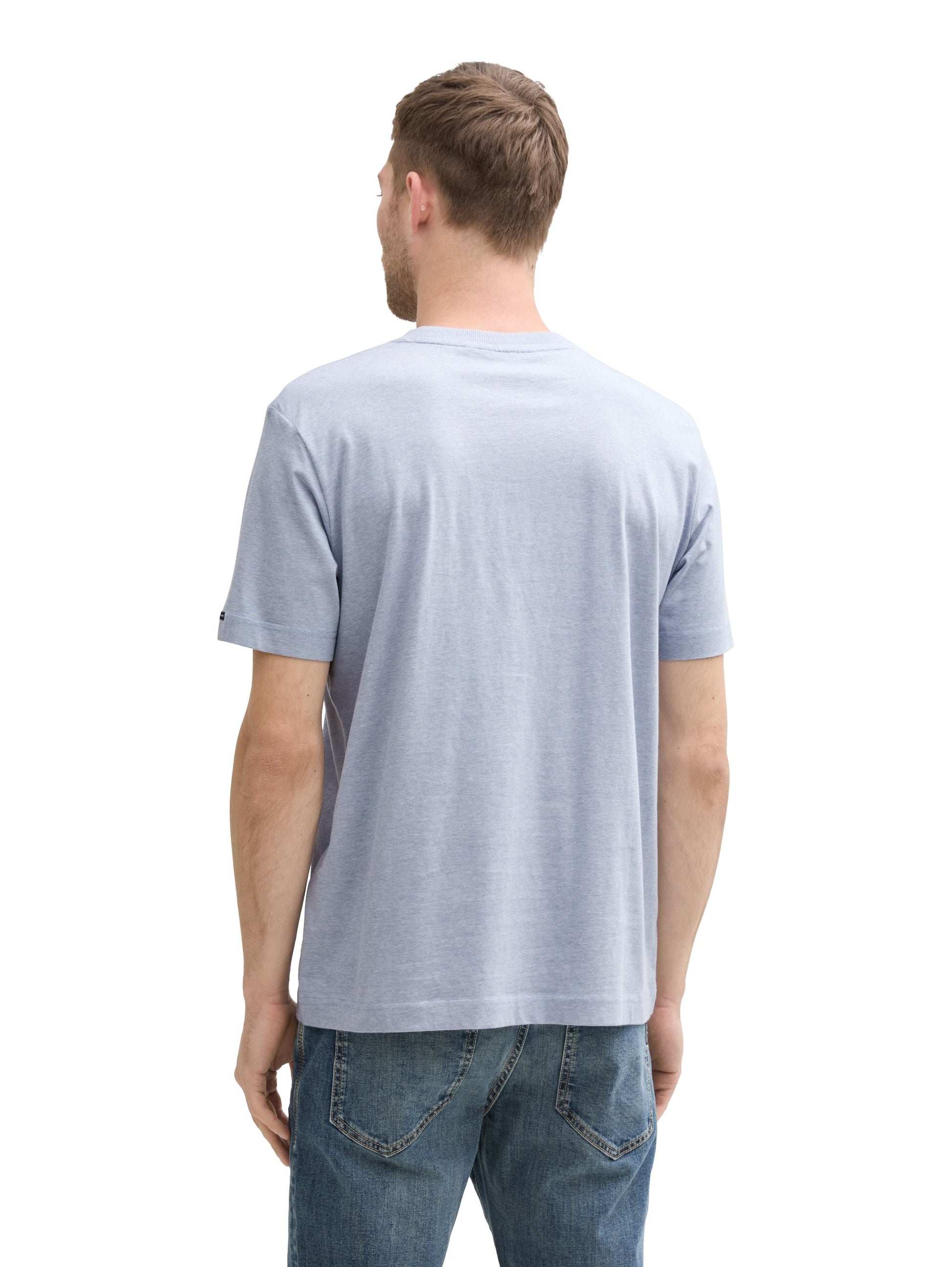 Tom Tailor Herren Henley T-Shirt blau