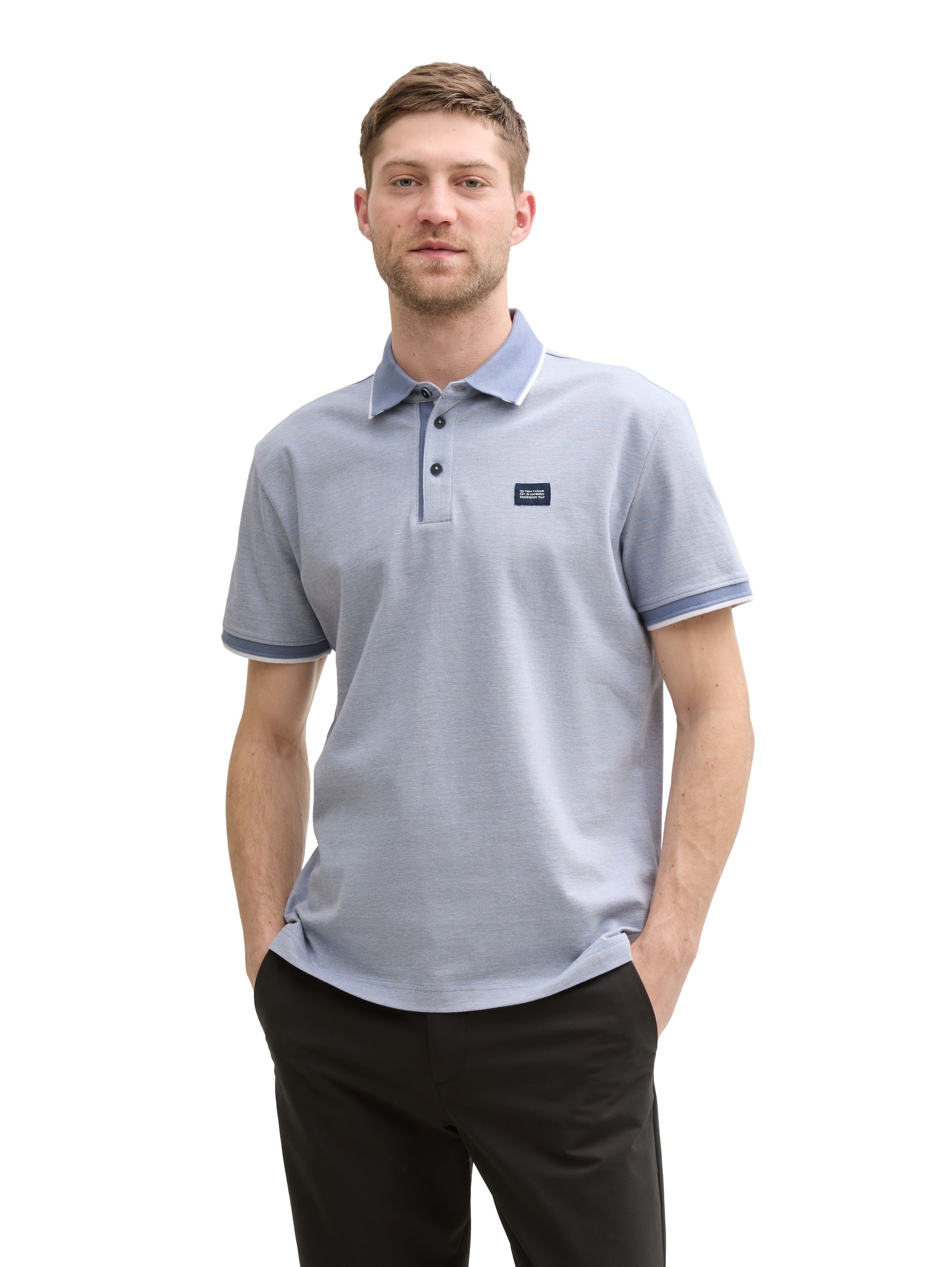 Tom Tailor Herren Piqué Poloshirt blau