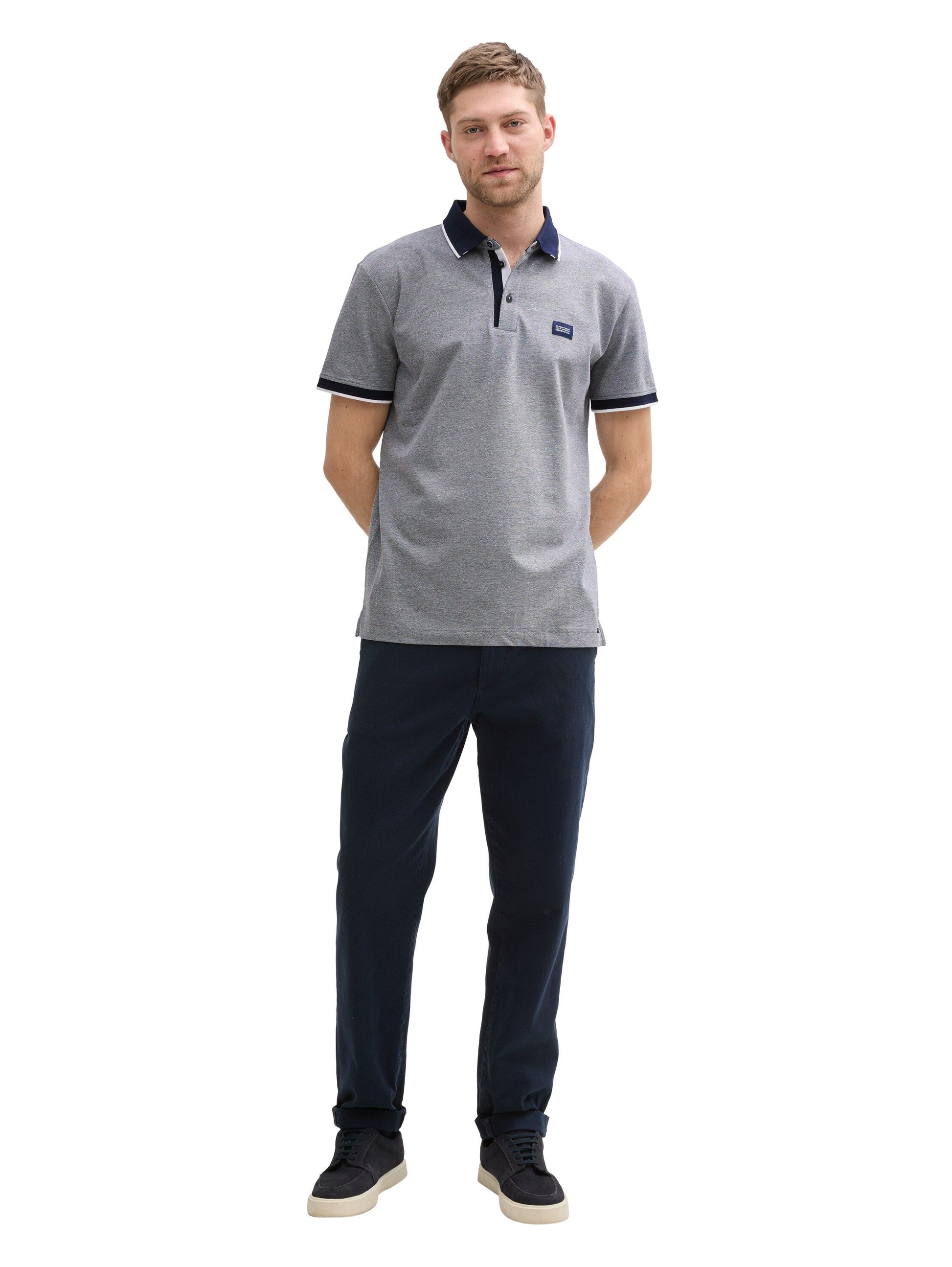 Tom Tailor Herren Piqué Poloshirt grau