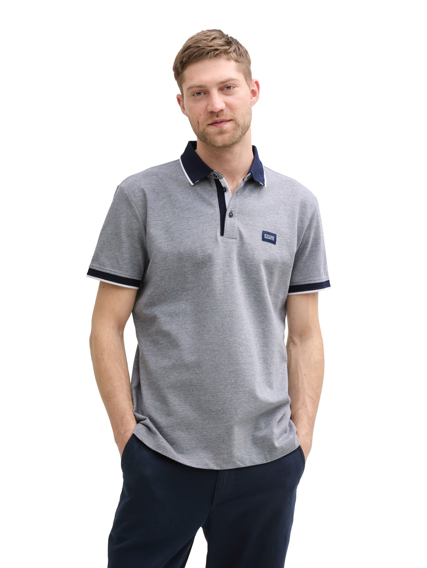 Tom Tailor Herren Piqué Poloshirt grau