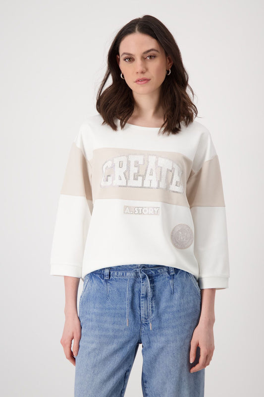 Monari Damen Sweatshirt 44 weiß