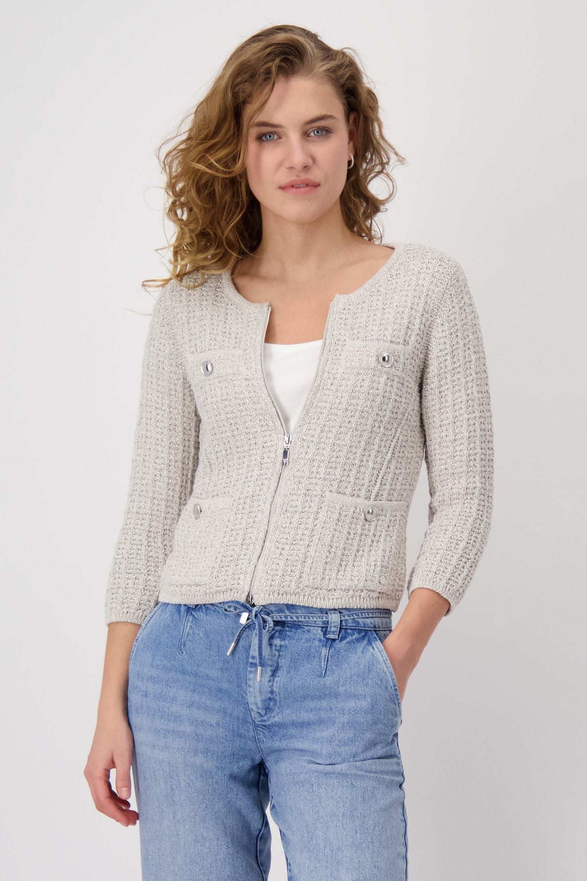 Monari Damen Strickjacke beige