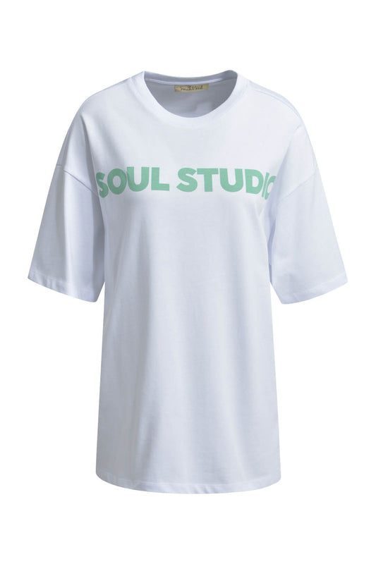 Smith&Soul Damen Oversize T-Shirt Wording XL grün