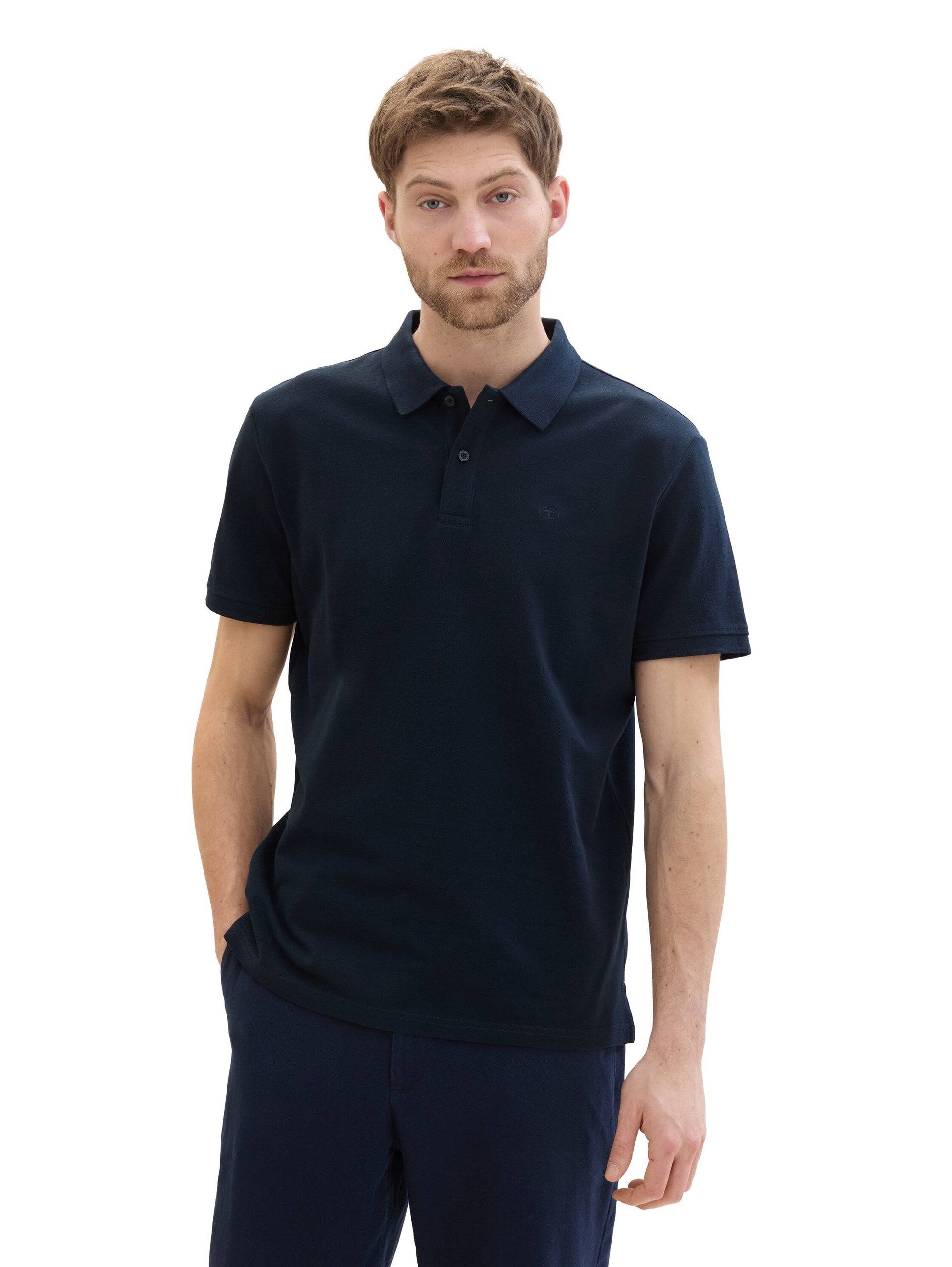 Tom Tailor Herren Piqué Poloshirt blau