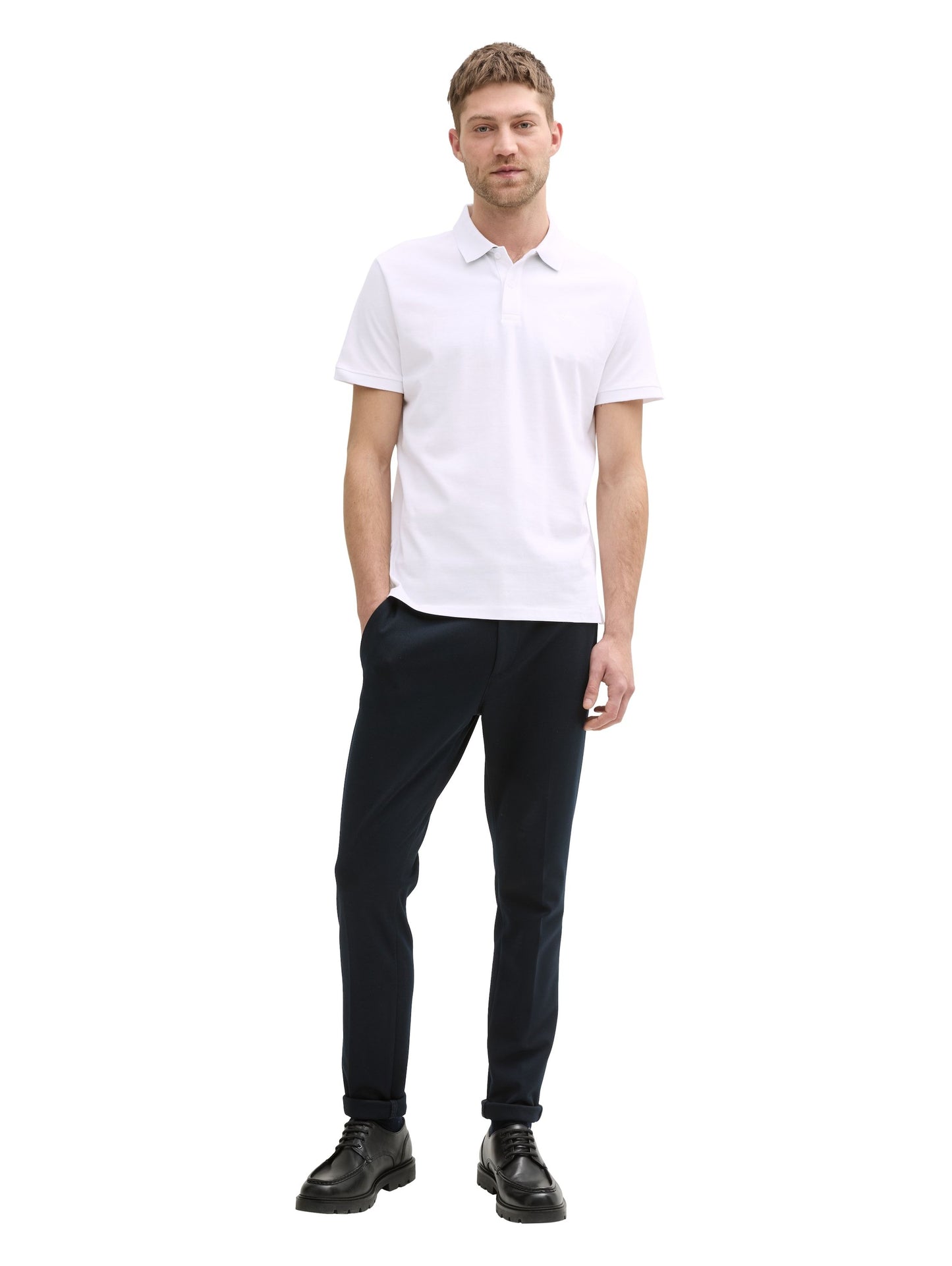 Tom Tailor Herren Piqué Poloshirt weiß