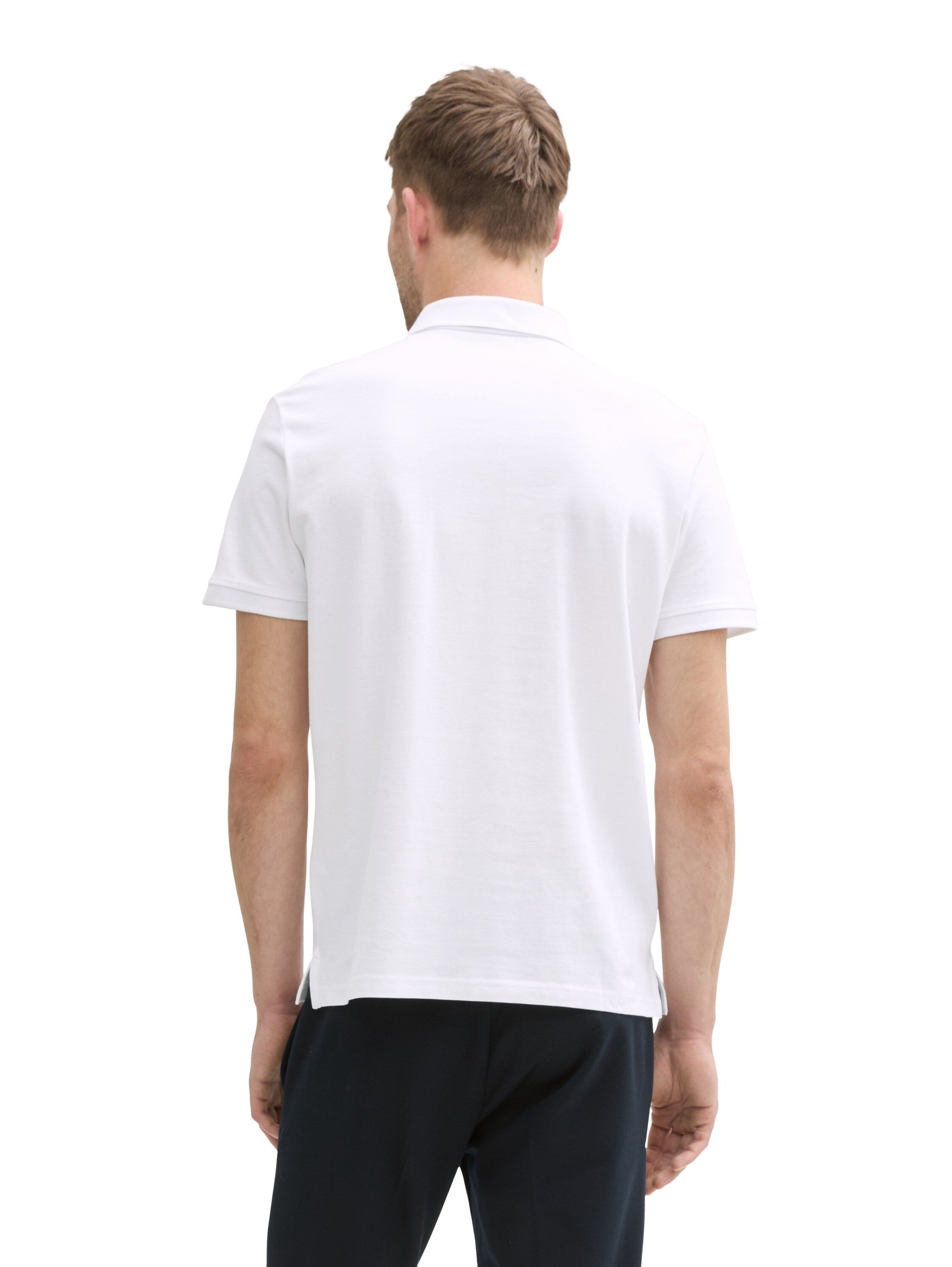 Tom Tailor Herren Piqué Poloshirt weiß