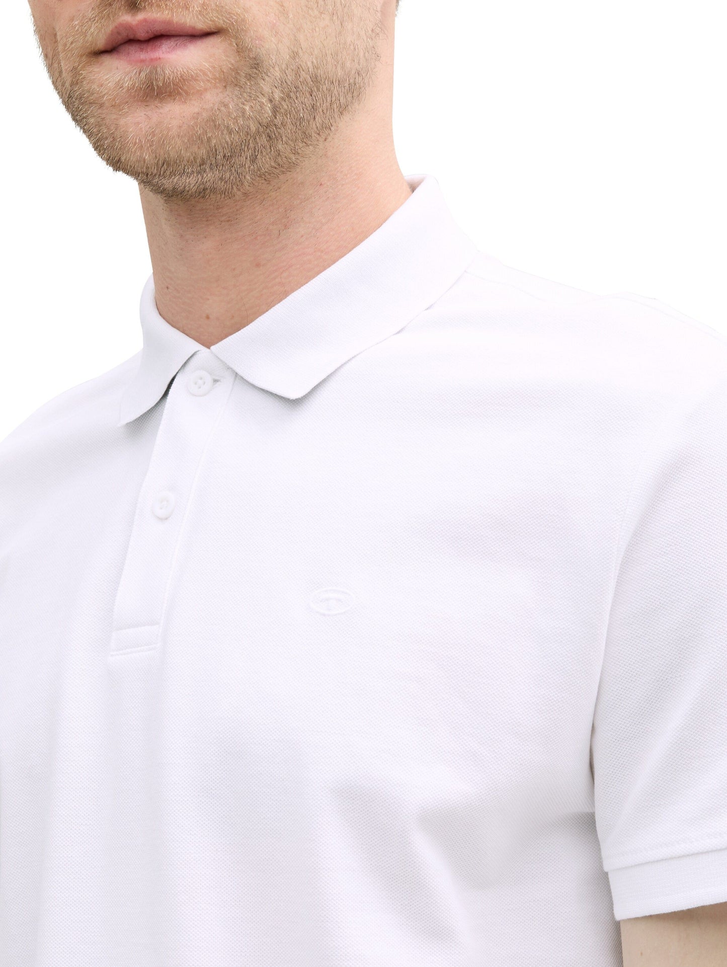 Tom Tailor Herren Piqué Poloshirt weiß