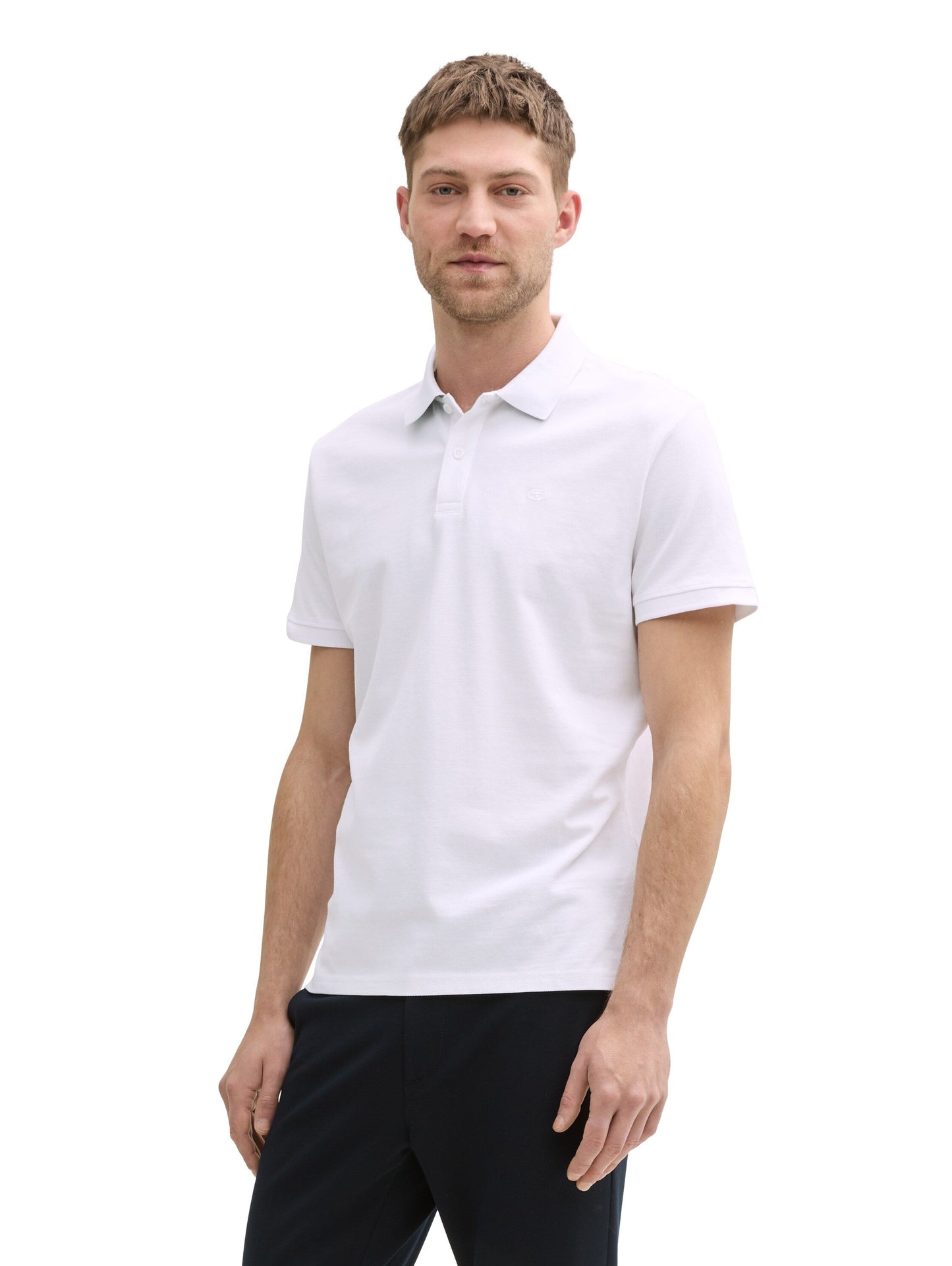 Tom Tailor Herren Piqué Poloshirt weiß