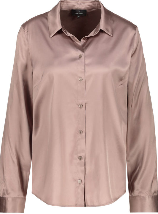 Monari Damen Satin-Bluse braun