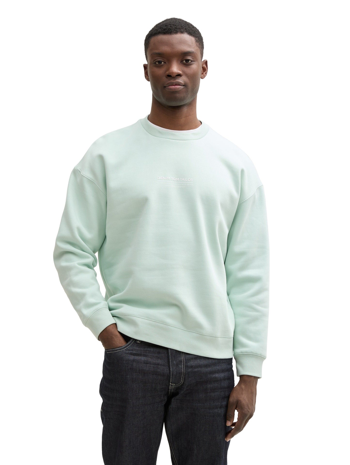 Tom Tailor Herren Relaxed Sweatshirt mit Logo Print