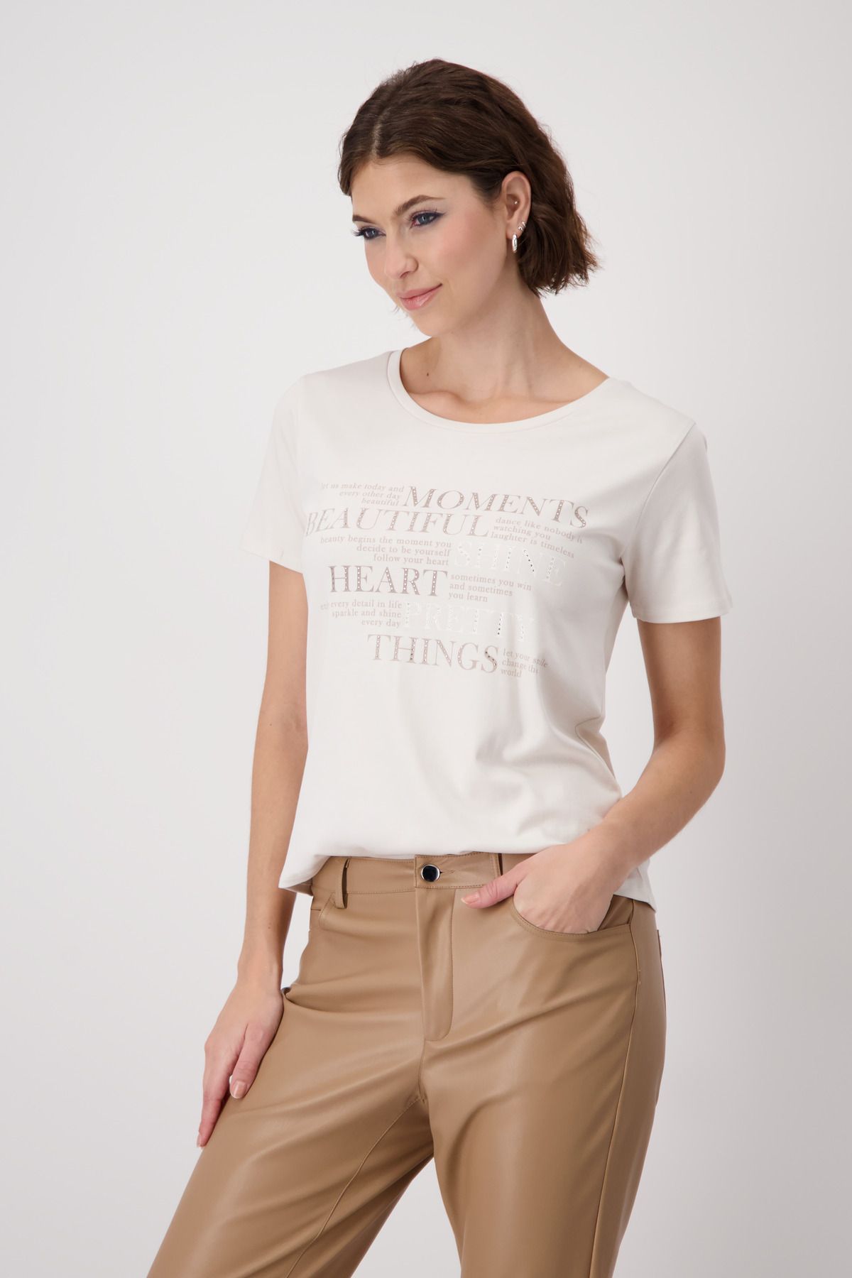 Monari Damen T-Shirt 44 beige