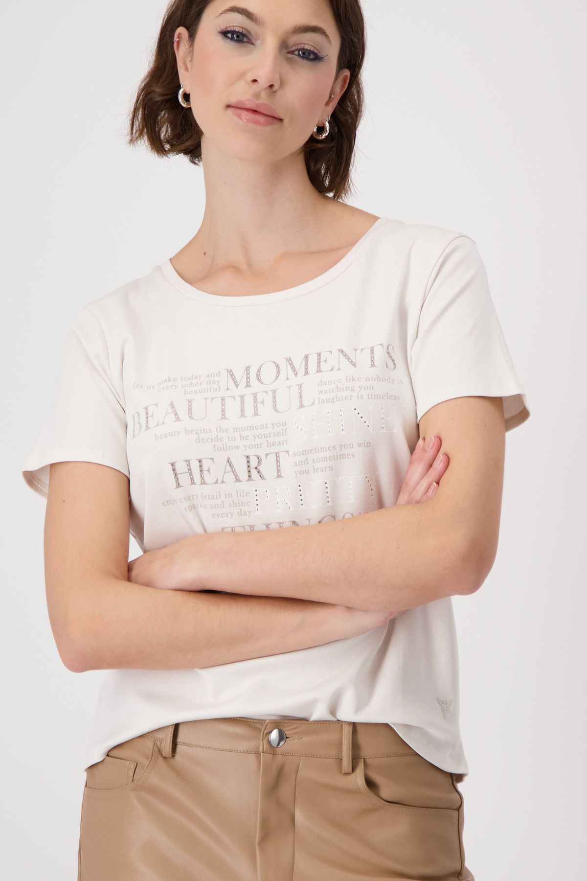 Monari Damen T-Shirt beige