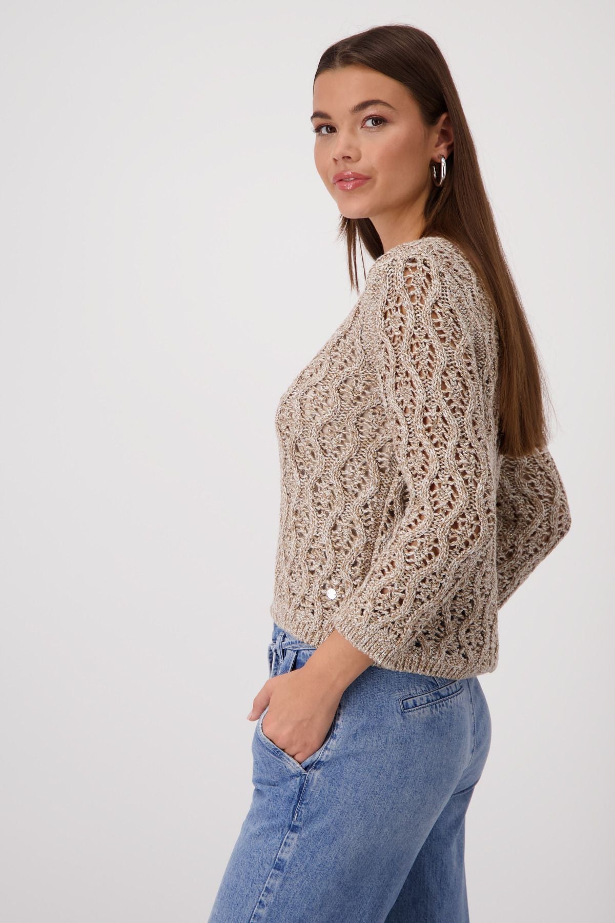 Monari Damen Pullover braun