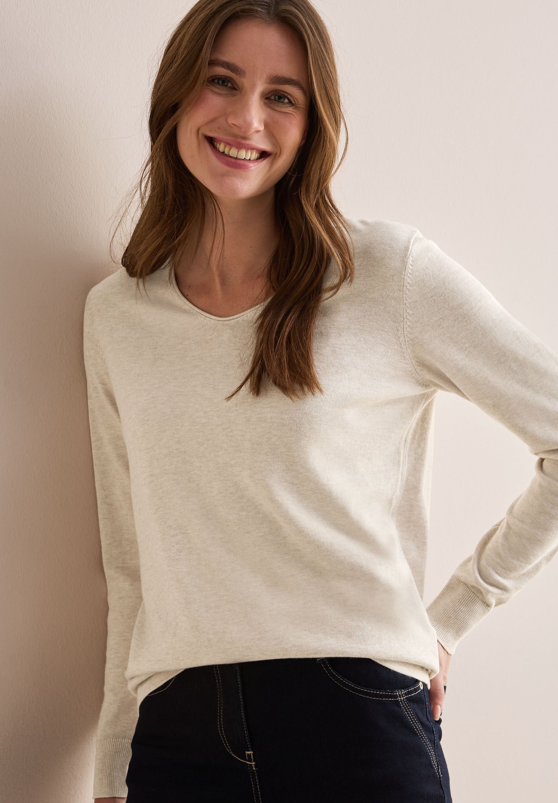 Cecil Damen Feinstrickpullover beige