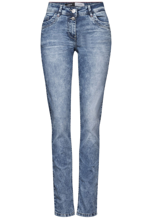 Cecil Damen Jeans im Casual Fit 36 blau