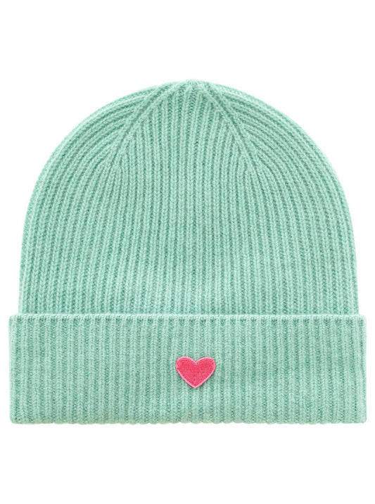 Zwillingsherz Damen Beanie Herzpatch grün