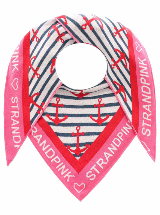 Zwillingsherz Damen Schal Strandpink Anker pink