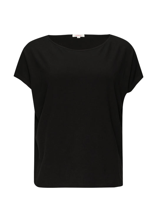 s.Oliver Damen T-Shirt schwarz