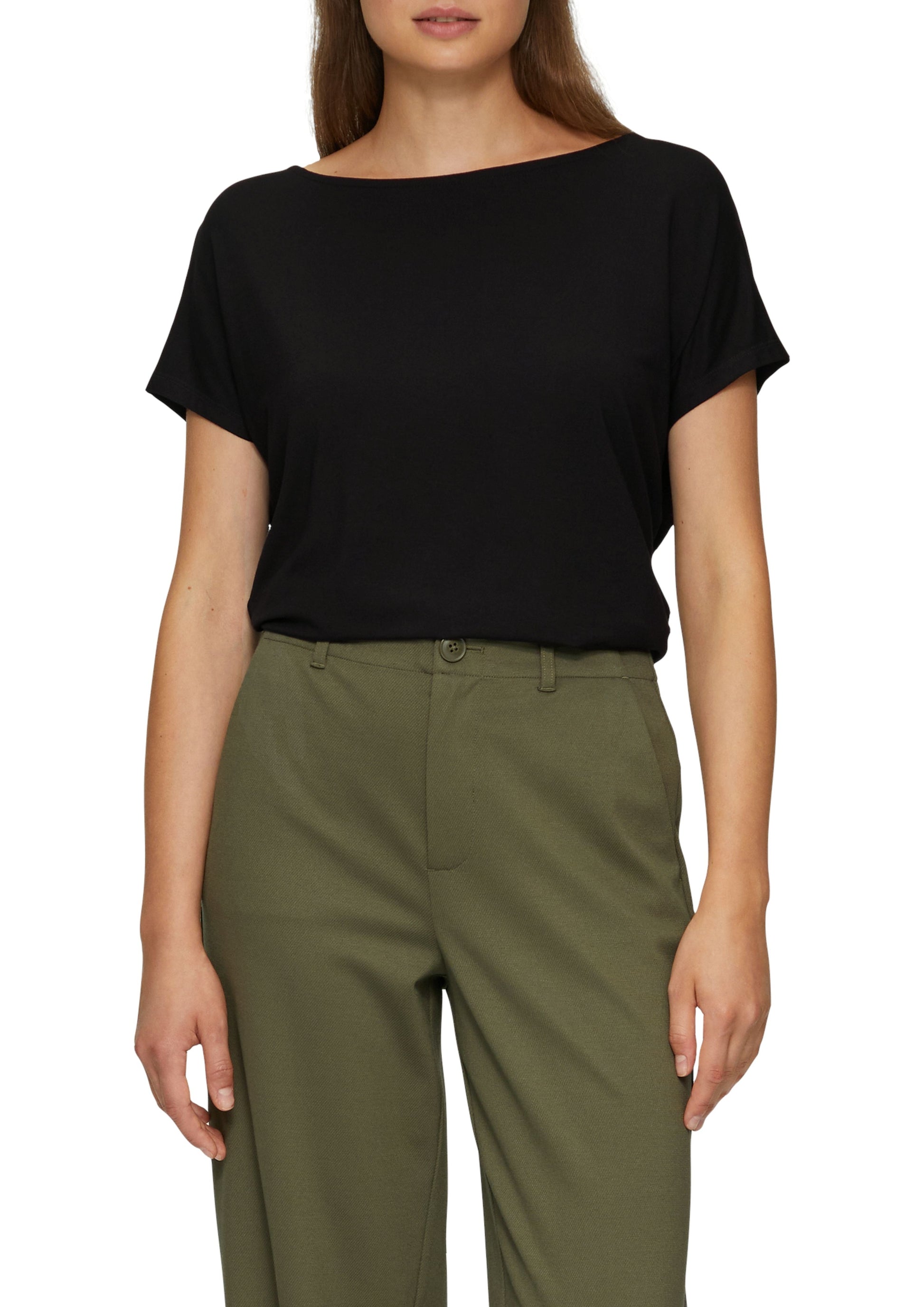 s.Oliver Damen T-Shirt schwarz