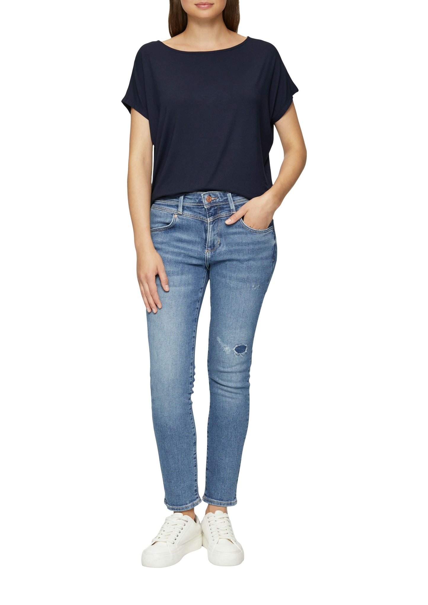 s.Oliver Damen T-Shirt blau