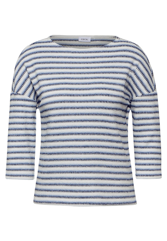 Cecil Damen Strick-Look Shirt XXL blau