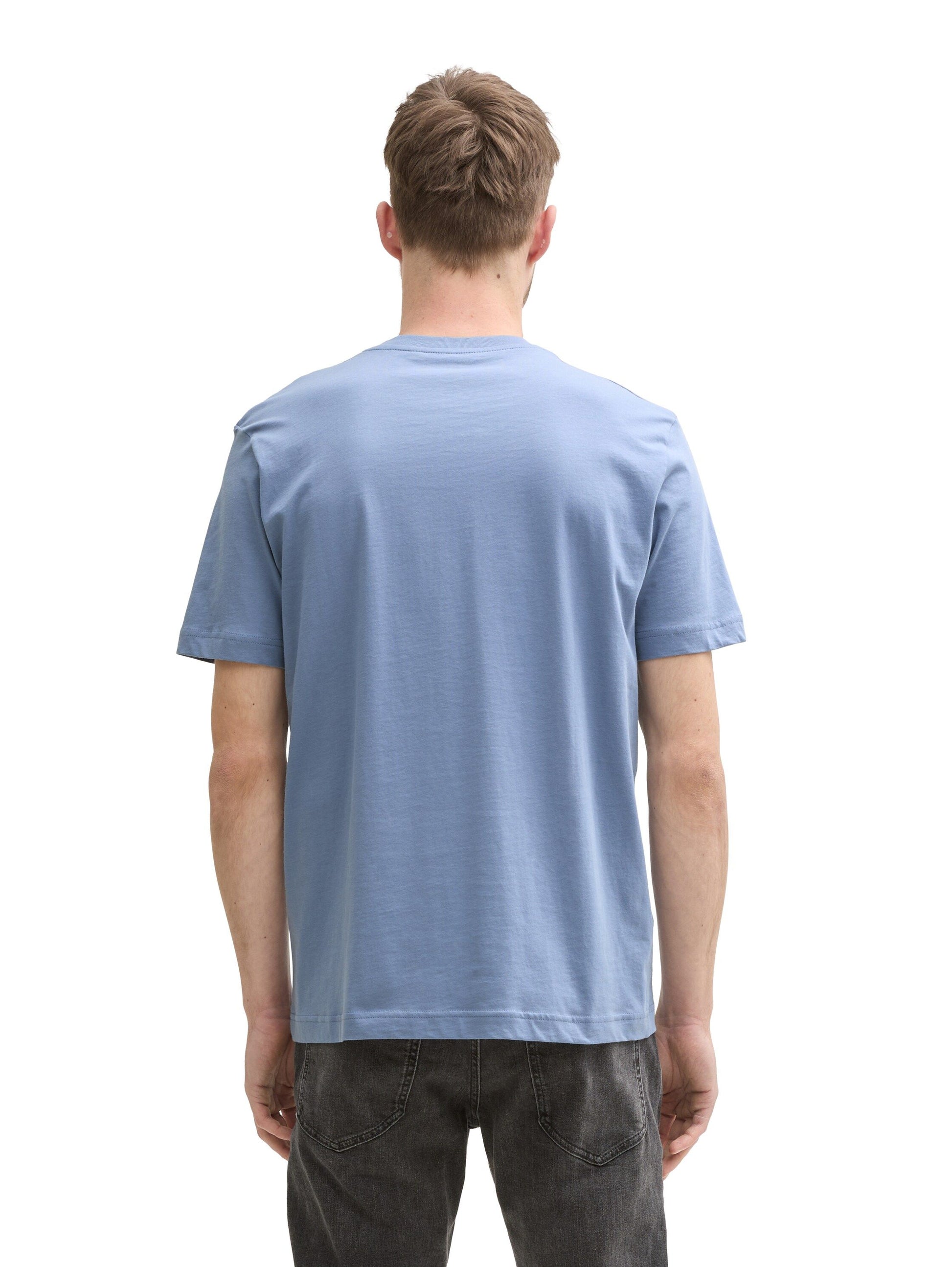 Tom Tailor Herren T-Shirt mit Logo-Print blau