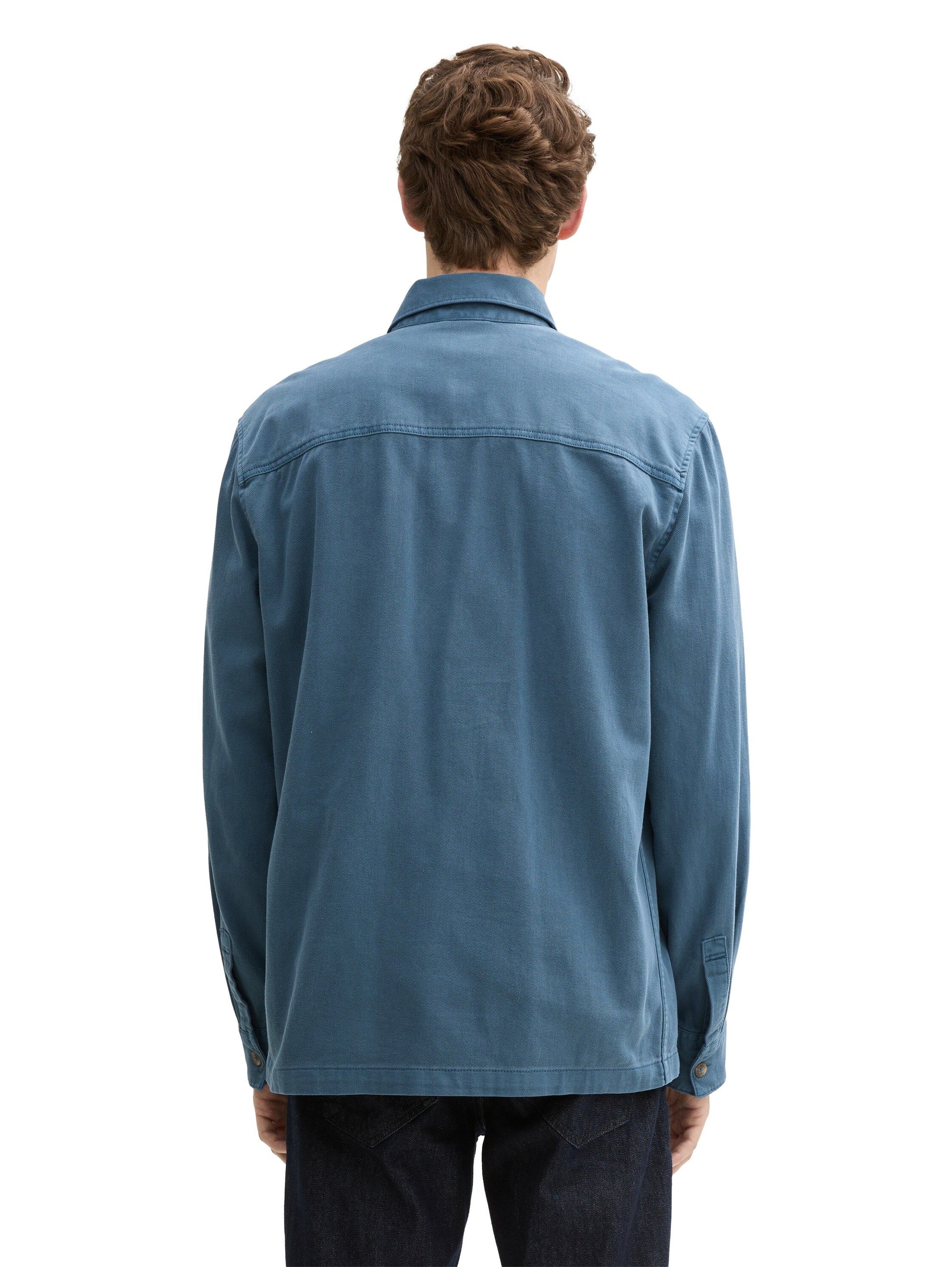 Tom Tailor Herren Hemd aus Baumwolle blau