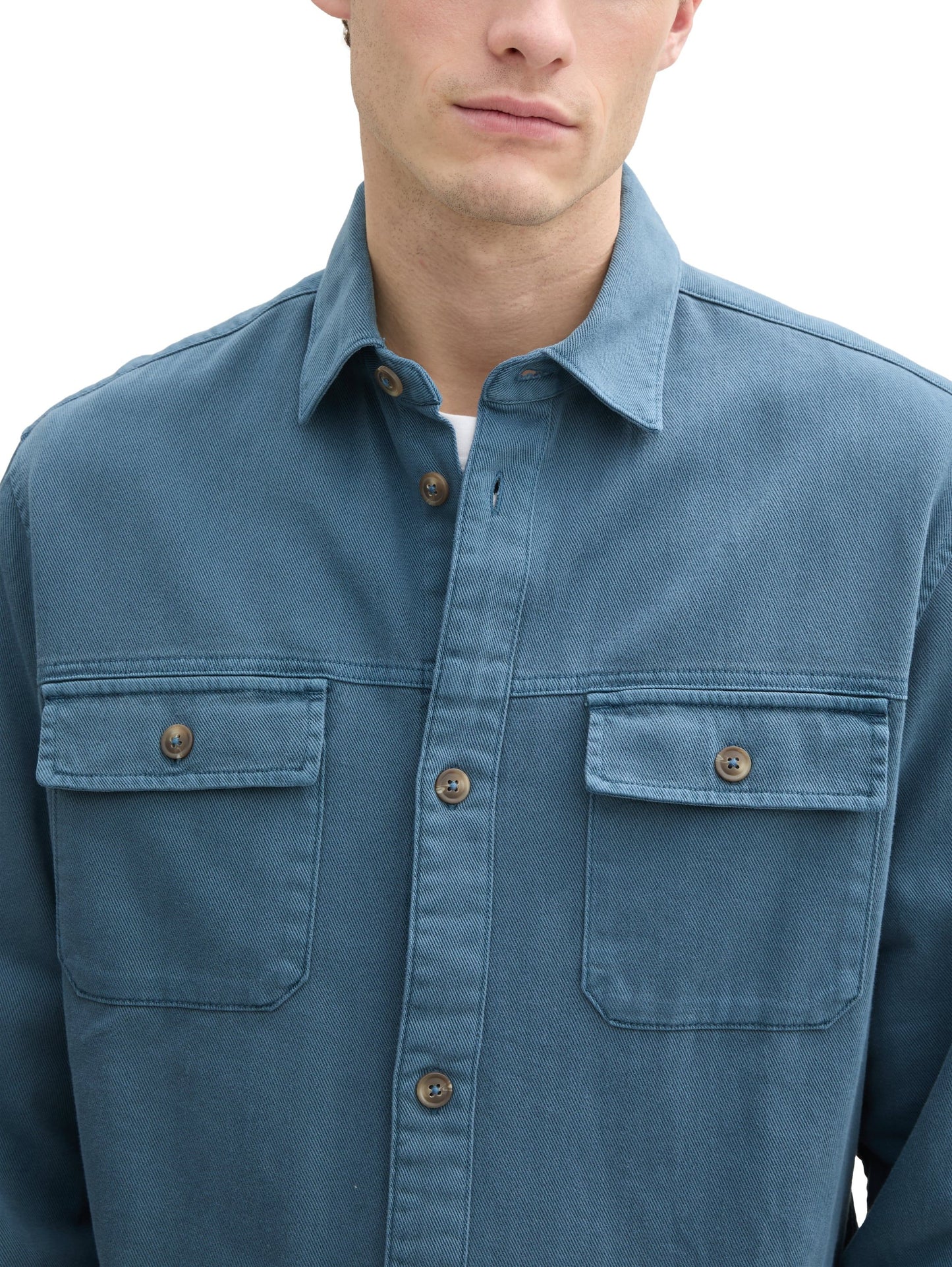 Tom Tailor Herren Hemd aus Baumwolle blau