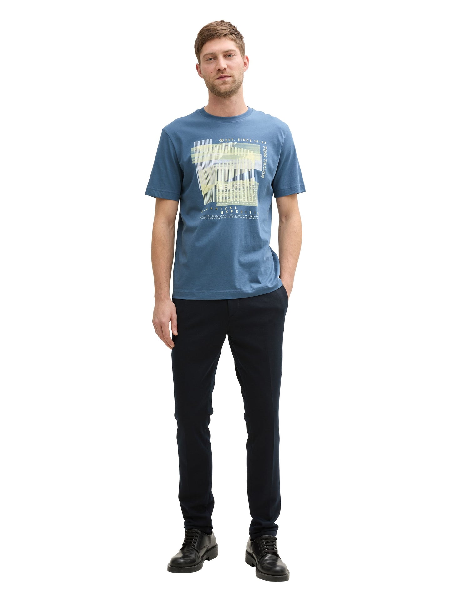 Tom Tailor Herren T-Shirt mit Print blau