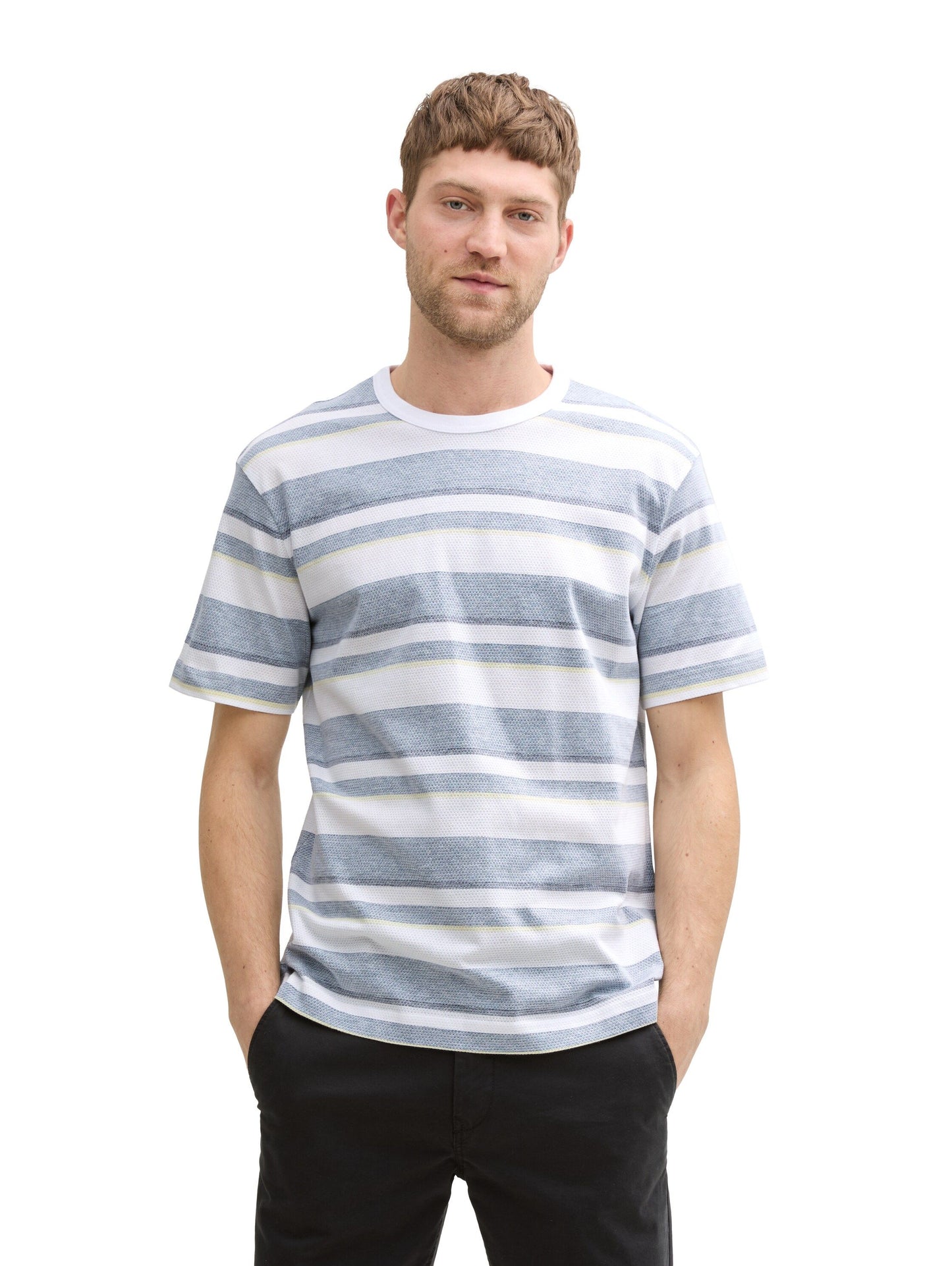 Tom Tailor Herren T-Shirt im Streifenmuster blau