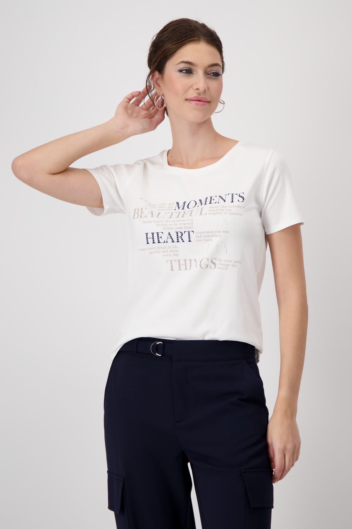 Monari Damen T-Shirt 44 weiß