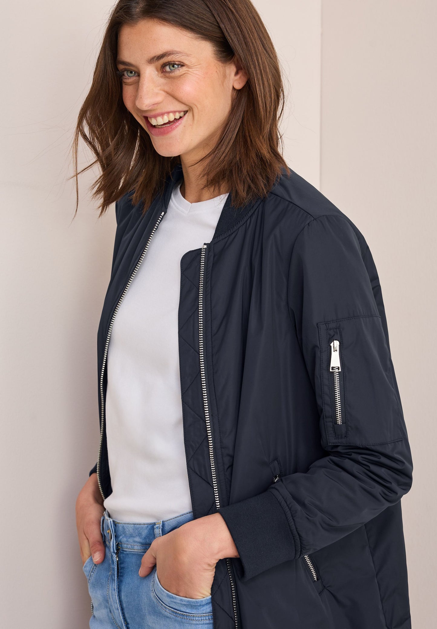 Cecil Damen Langer Blouson blau