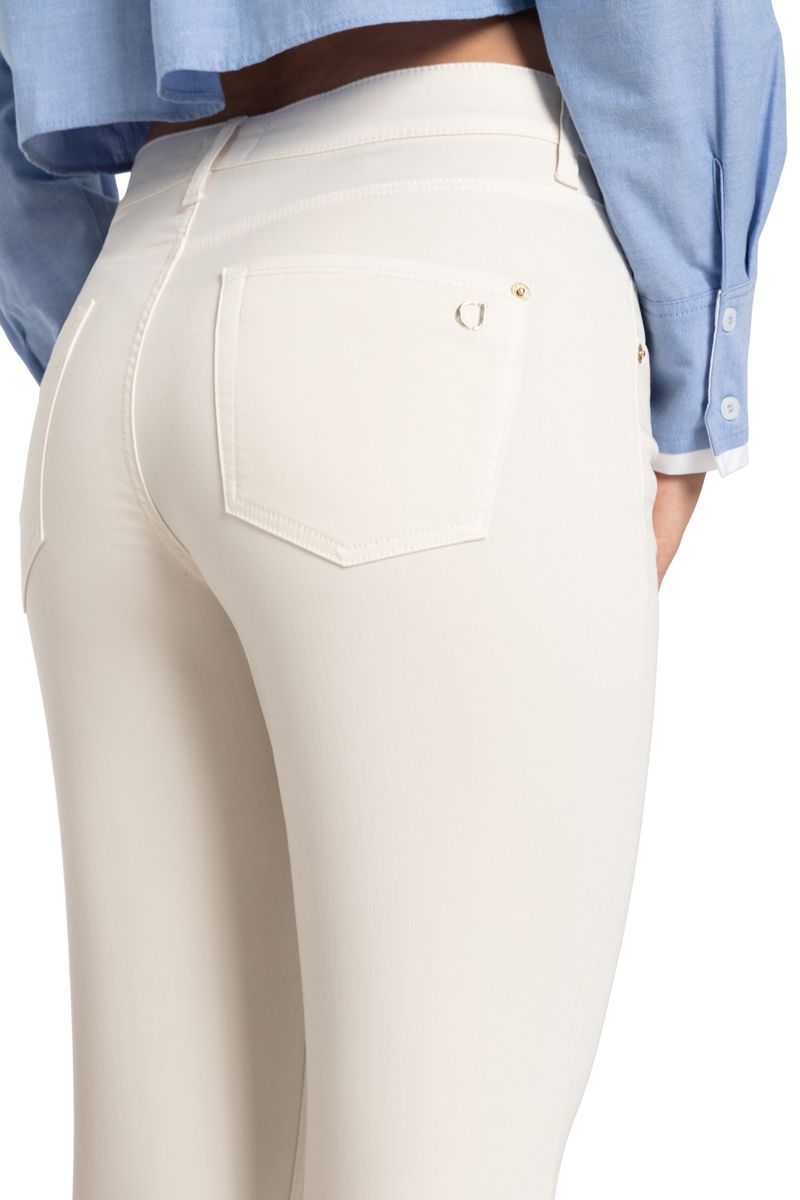 Cambio Damen Jeans Piper cropped seam weiß