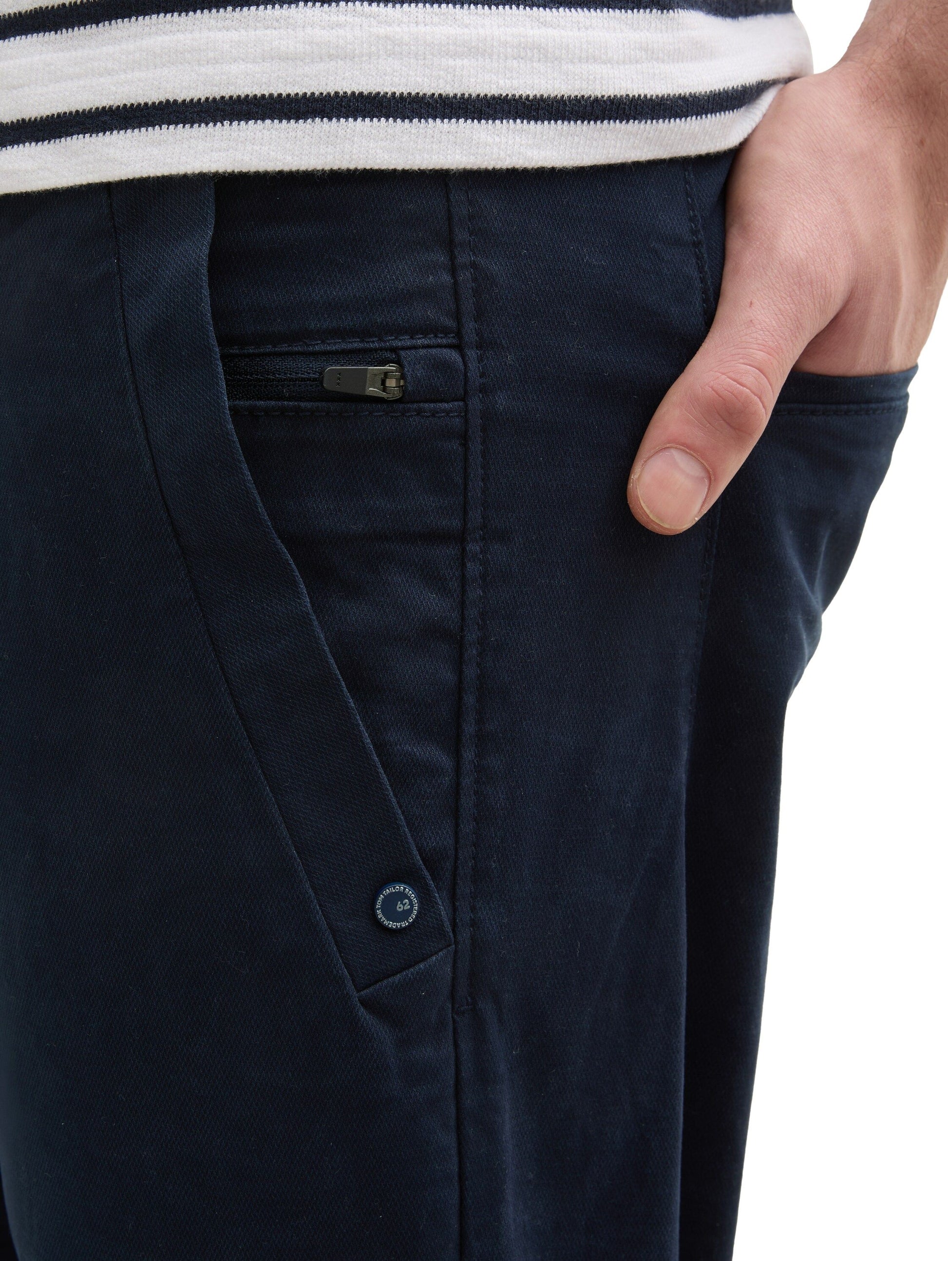 Tom Tailor Herren Tapered Chino Hose blau