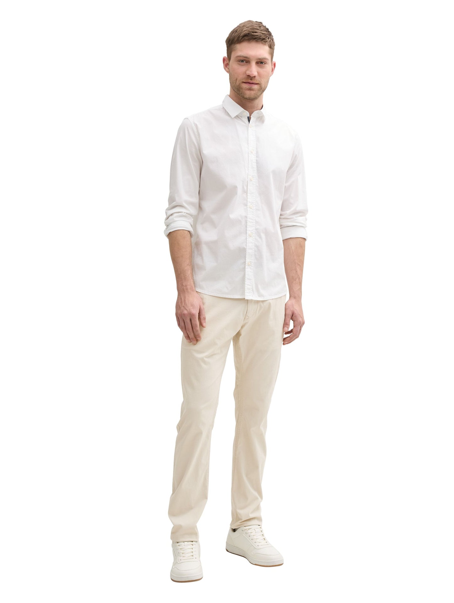 Tom Tailor Herren Tapered Chino Hose beige