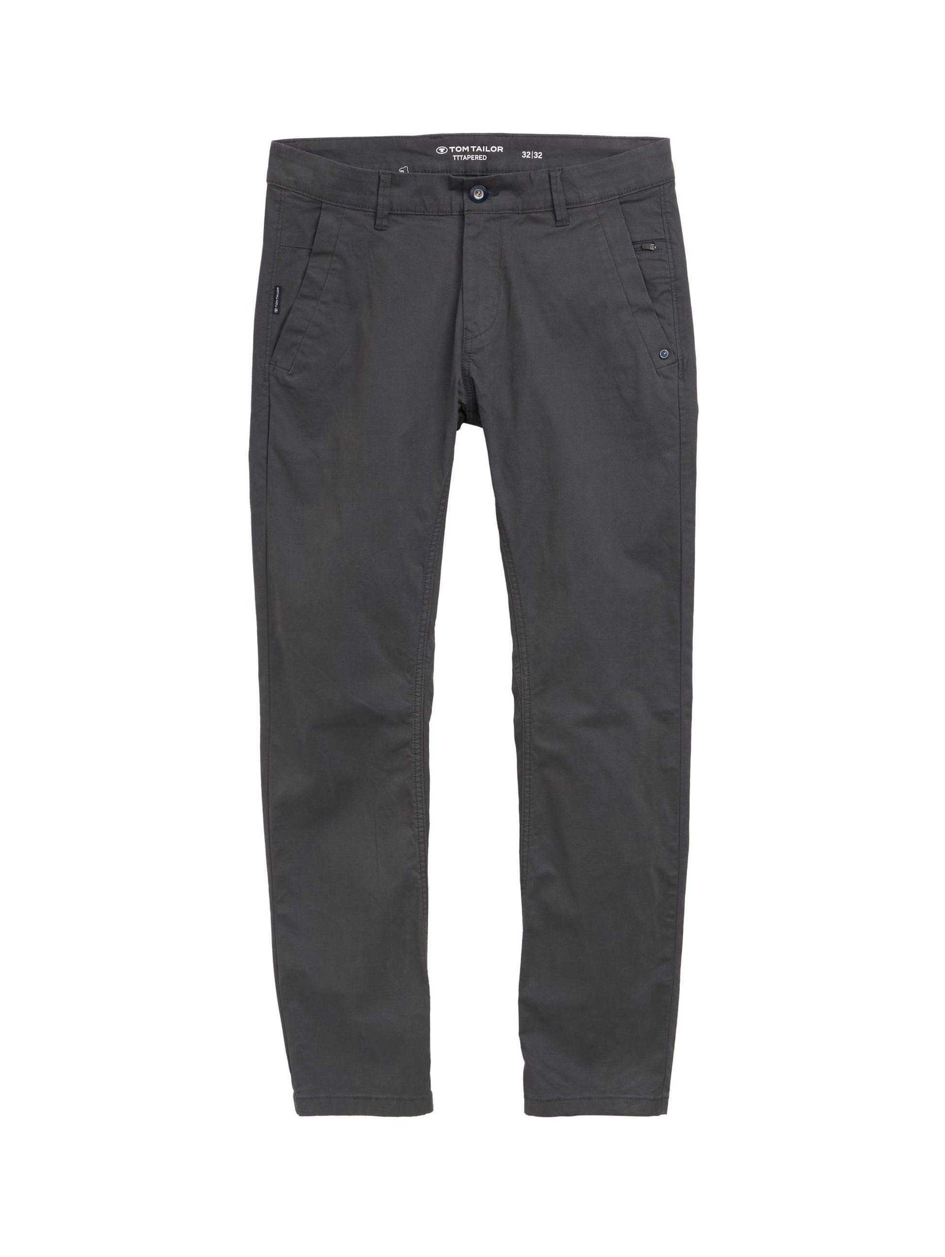 Tom Tailor Herren Tapered Chino Hose grau