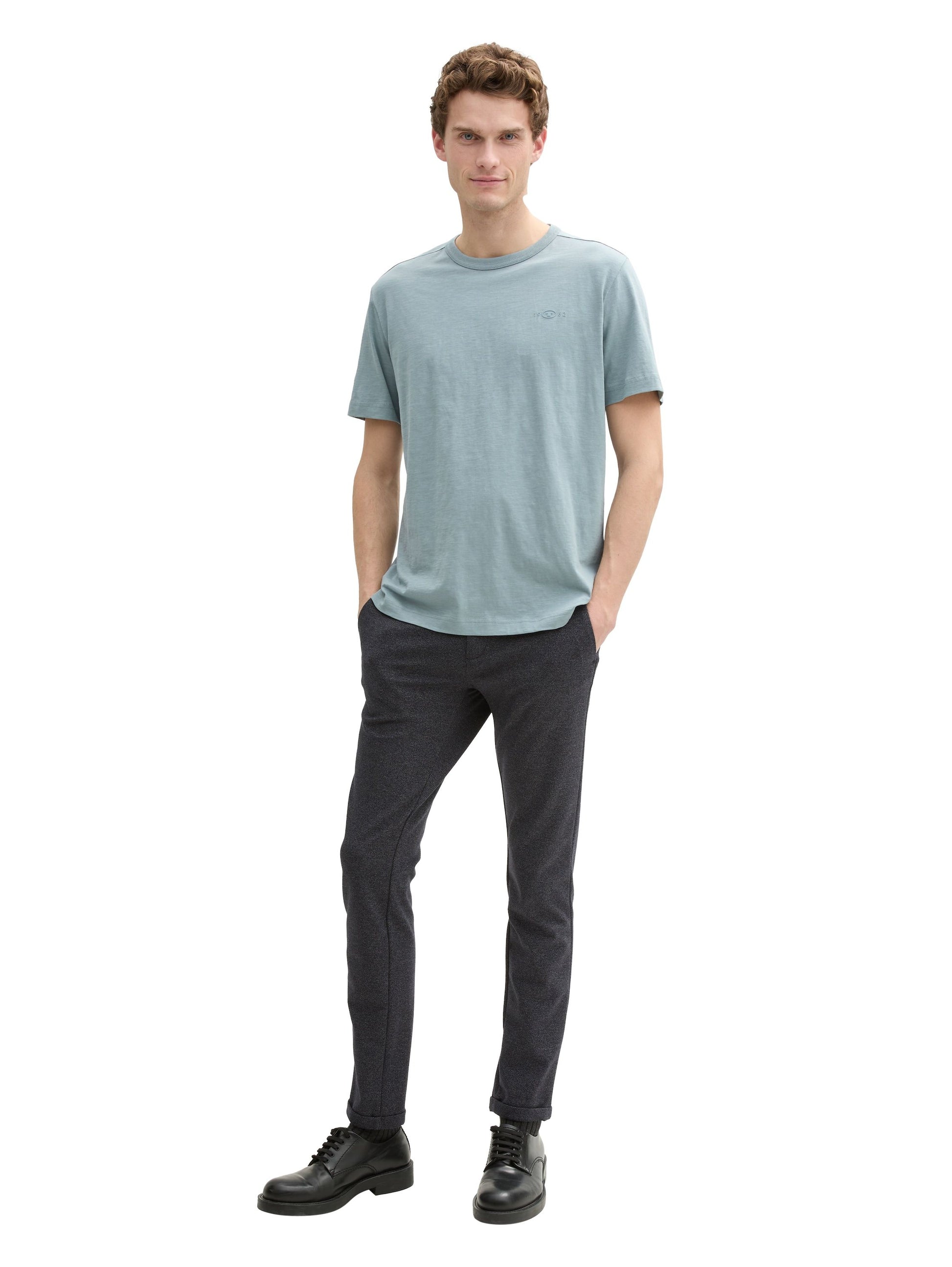 Tom Tailor Herren Basic T-Shirt blau