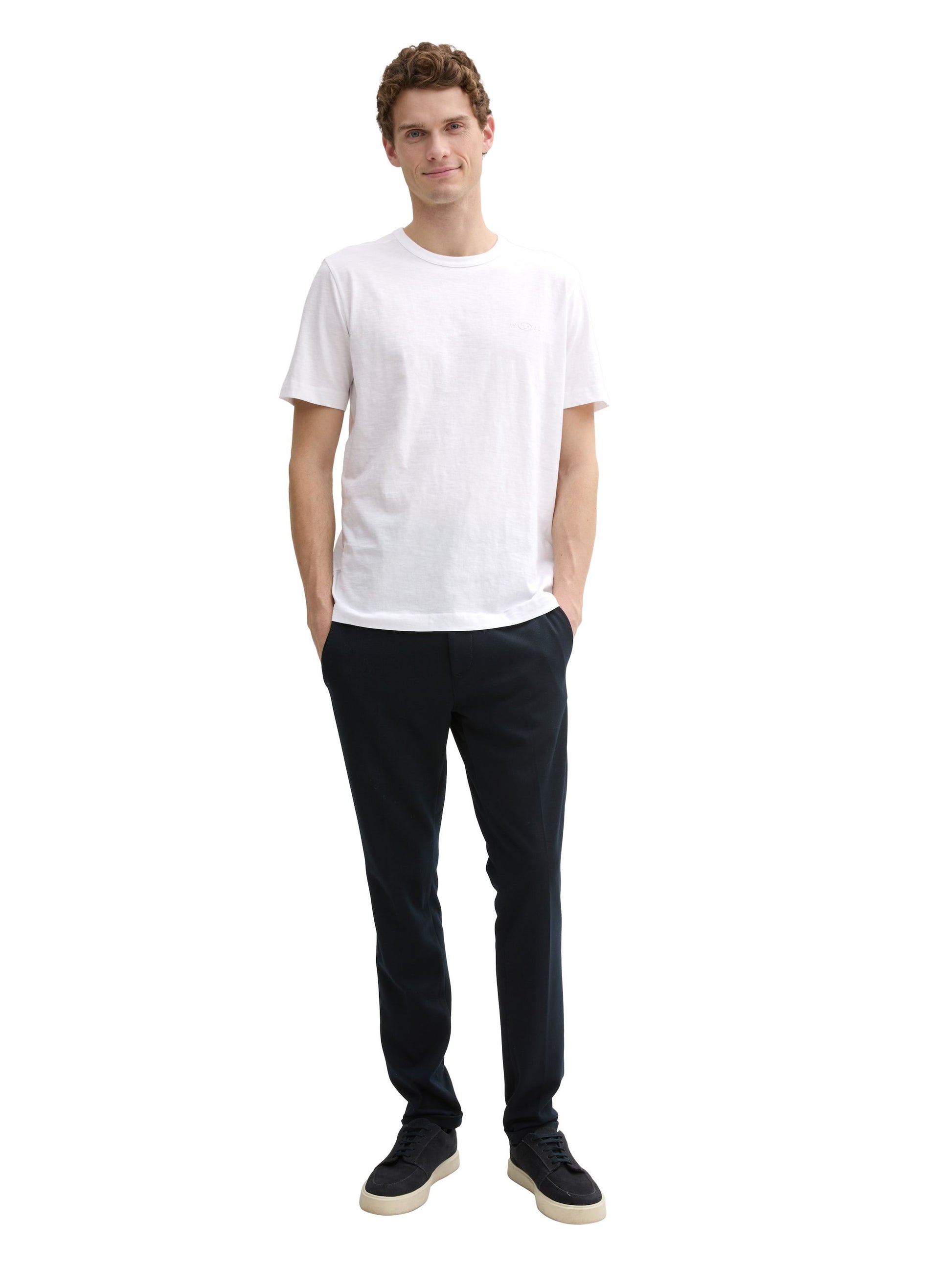 Tom Tailor Herren Basic T-Shirt weiß