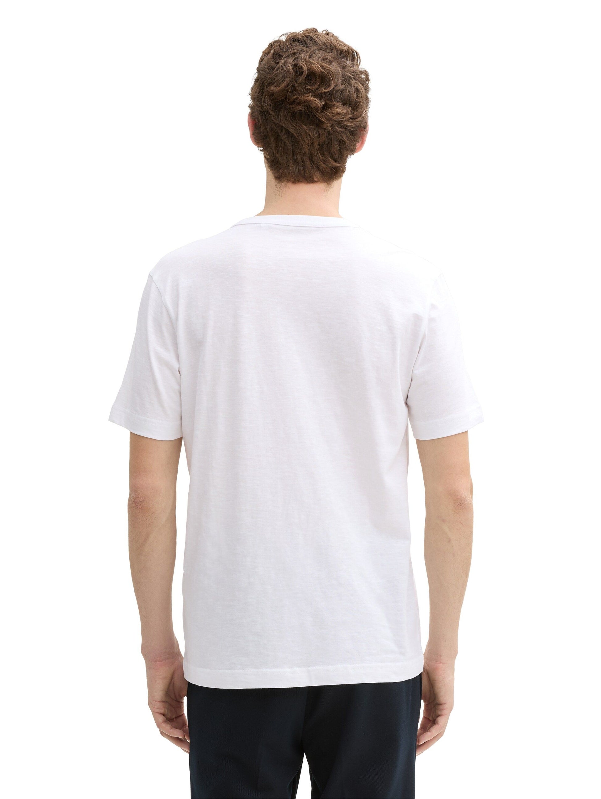 Tom Tailor Herren Basic T-Shirt weiß