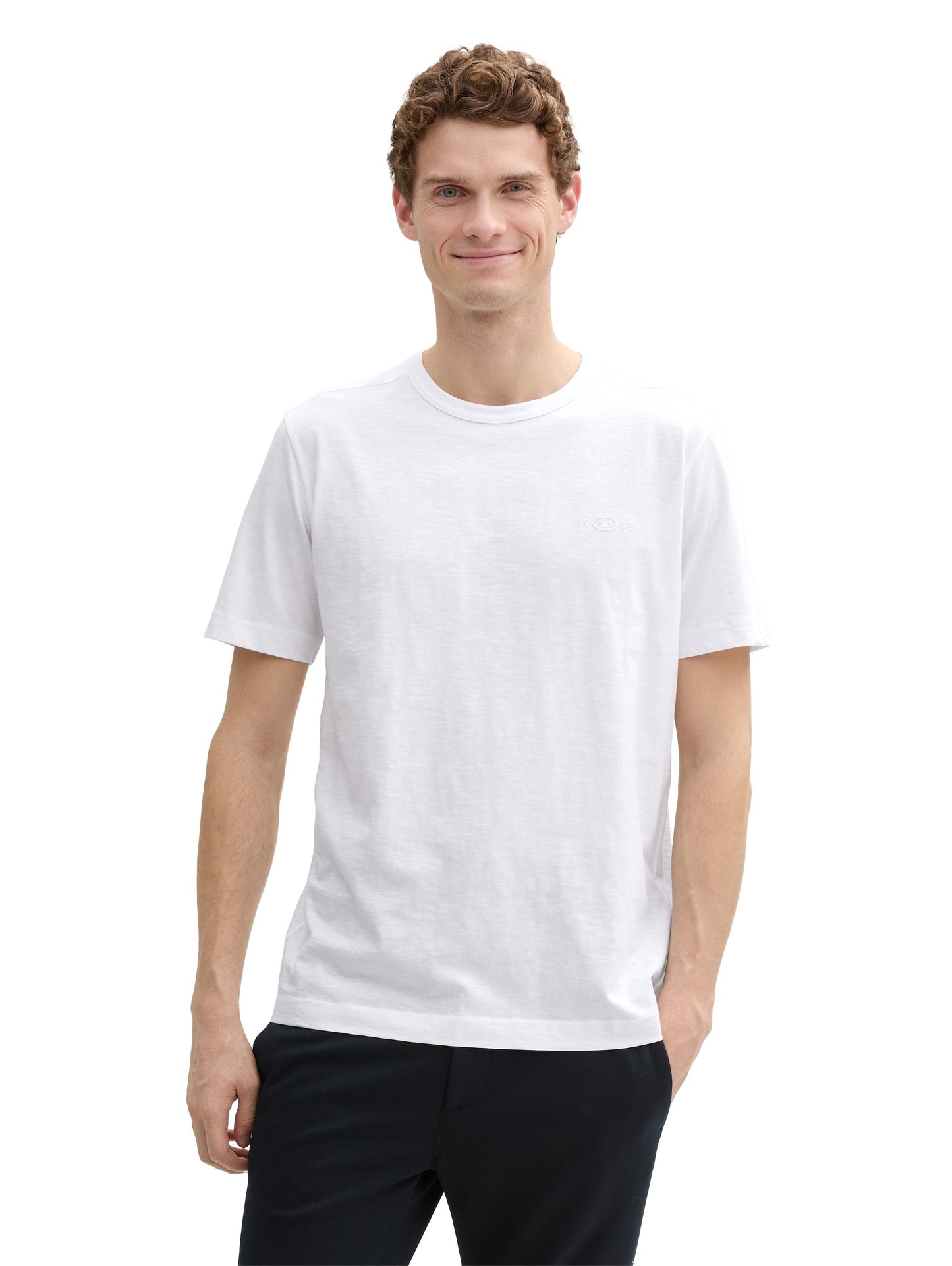 Tom Tailor Herren Basic T-Shirt weiß