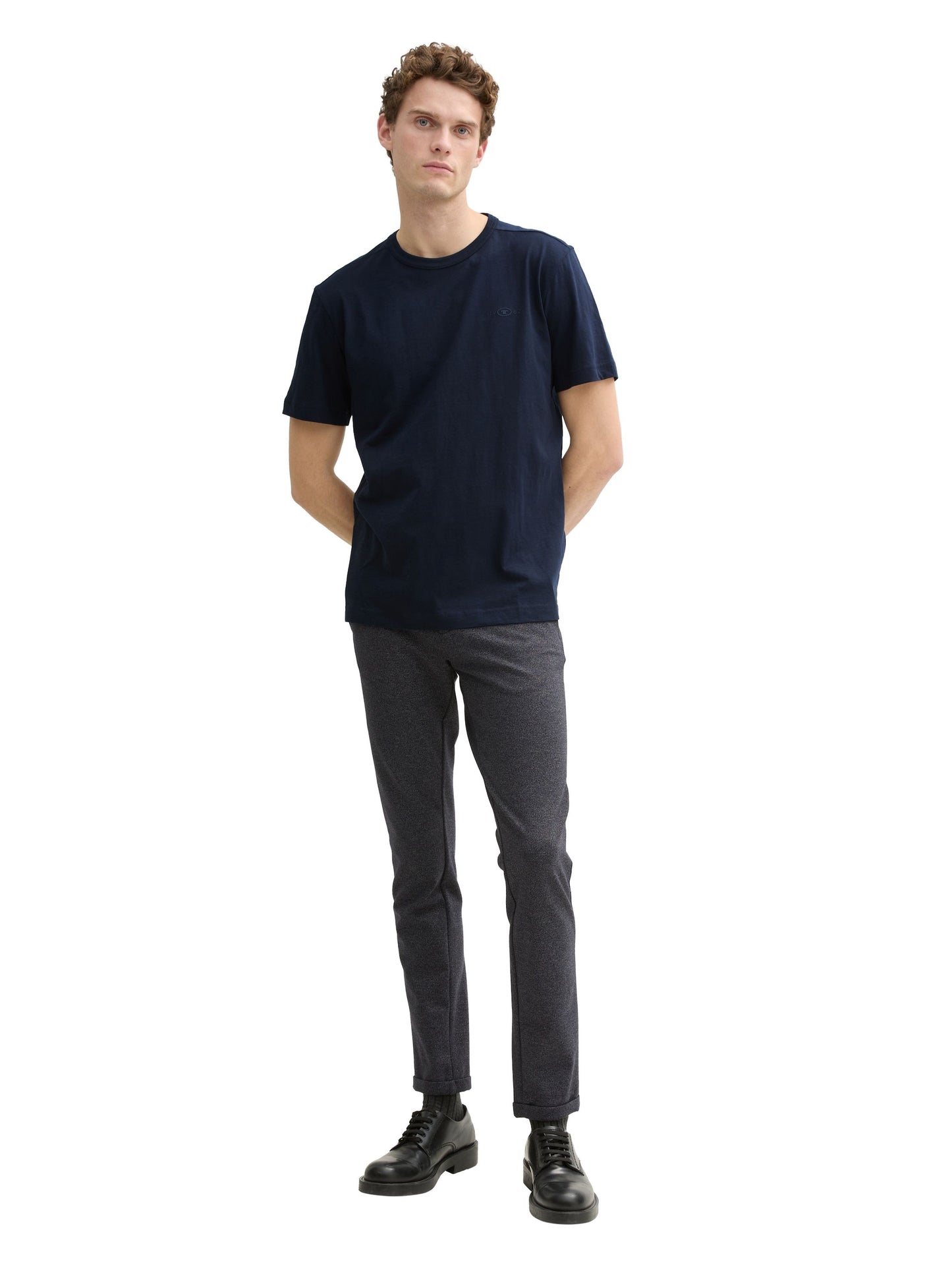 Tom Tailor Herren Basic T-Shirt blau