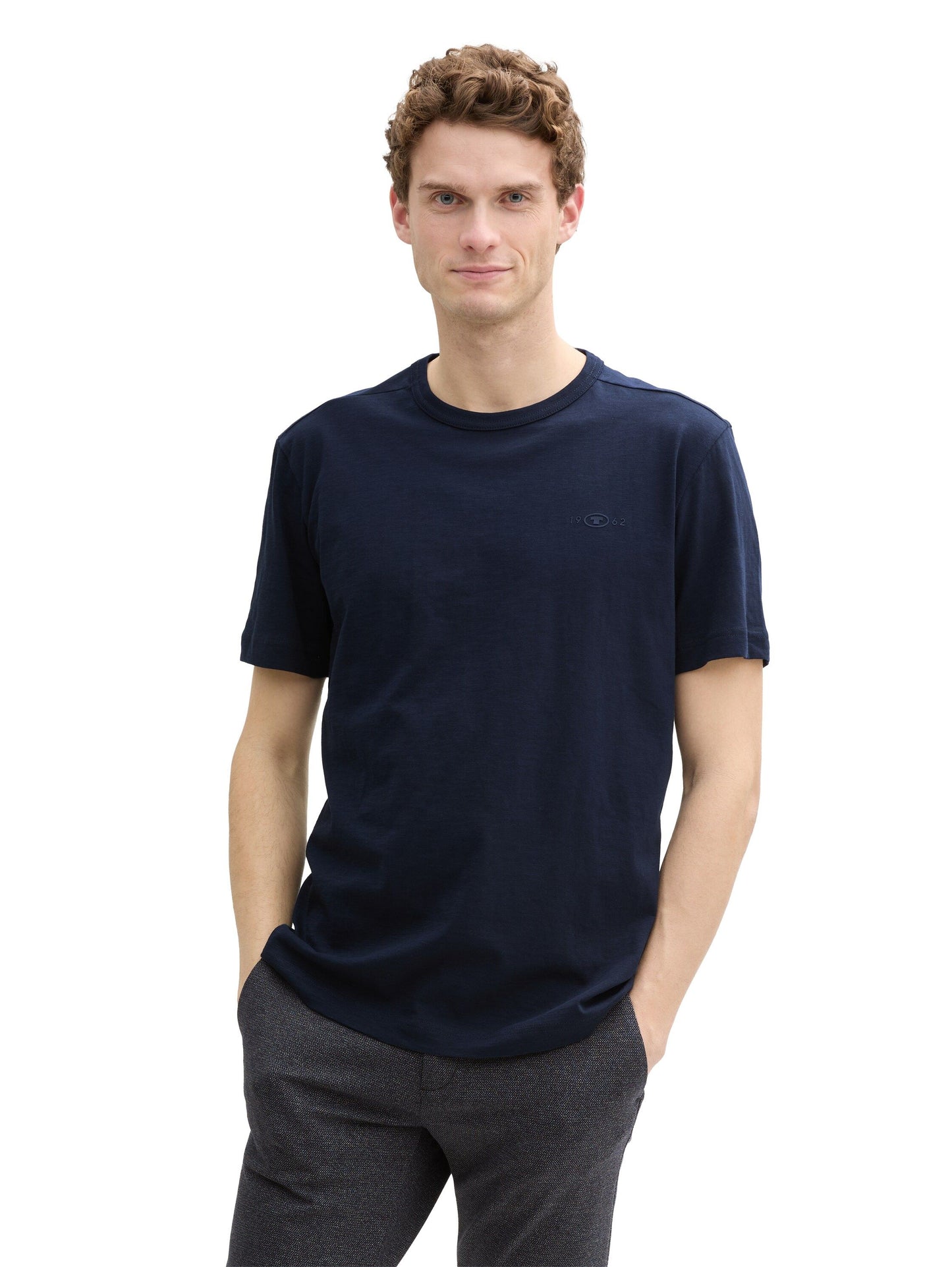 Tom Tailor Herren Basic T-Shirt blau