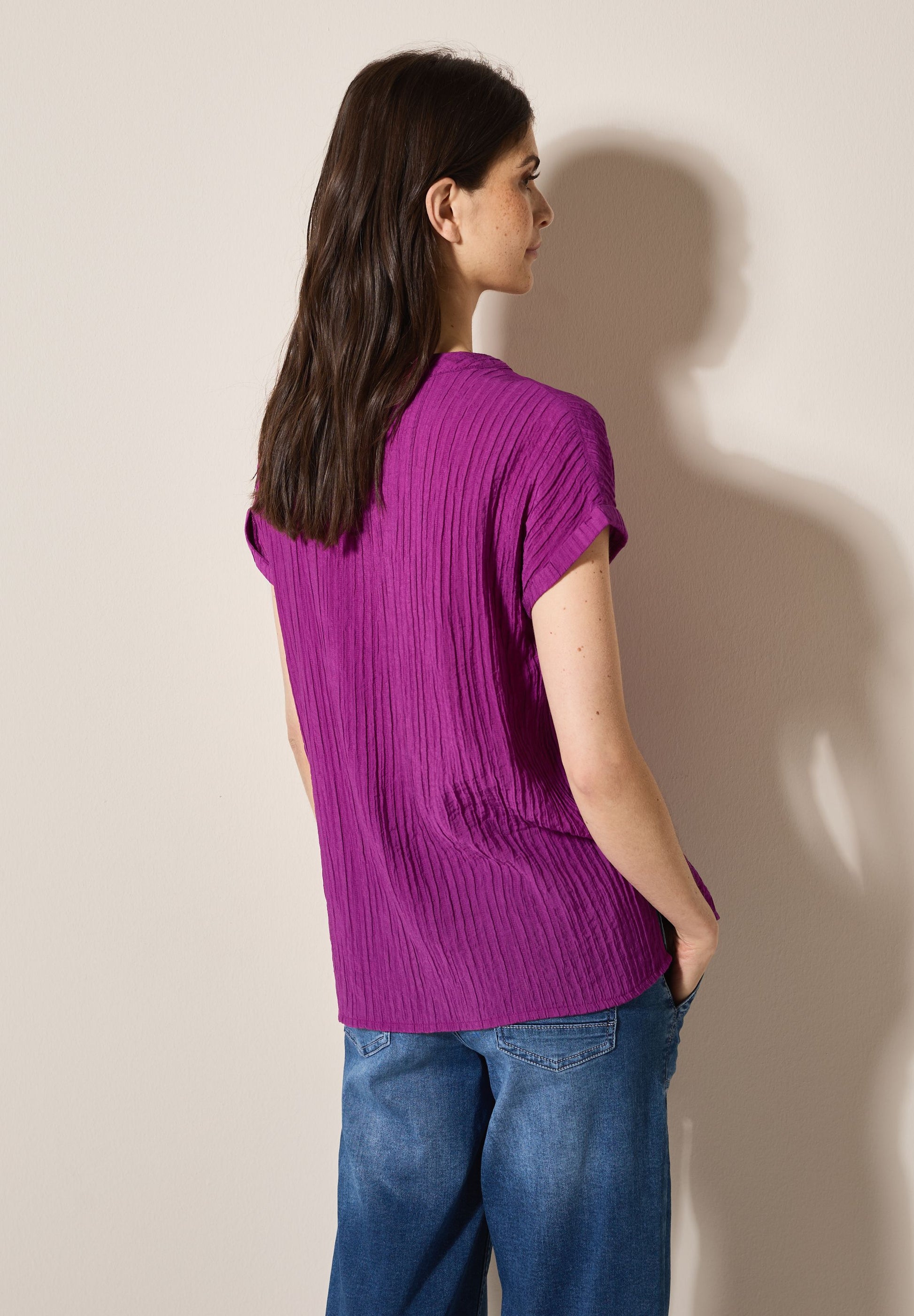 Cecil Damen Strukturbluse lila