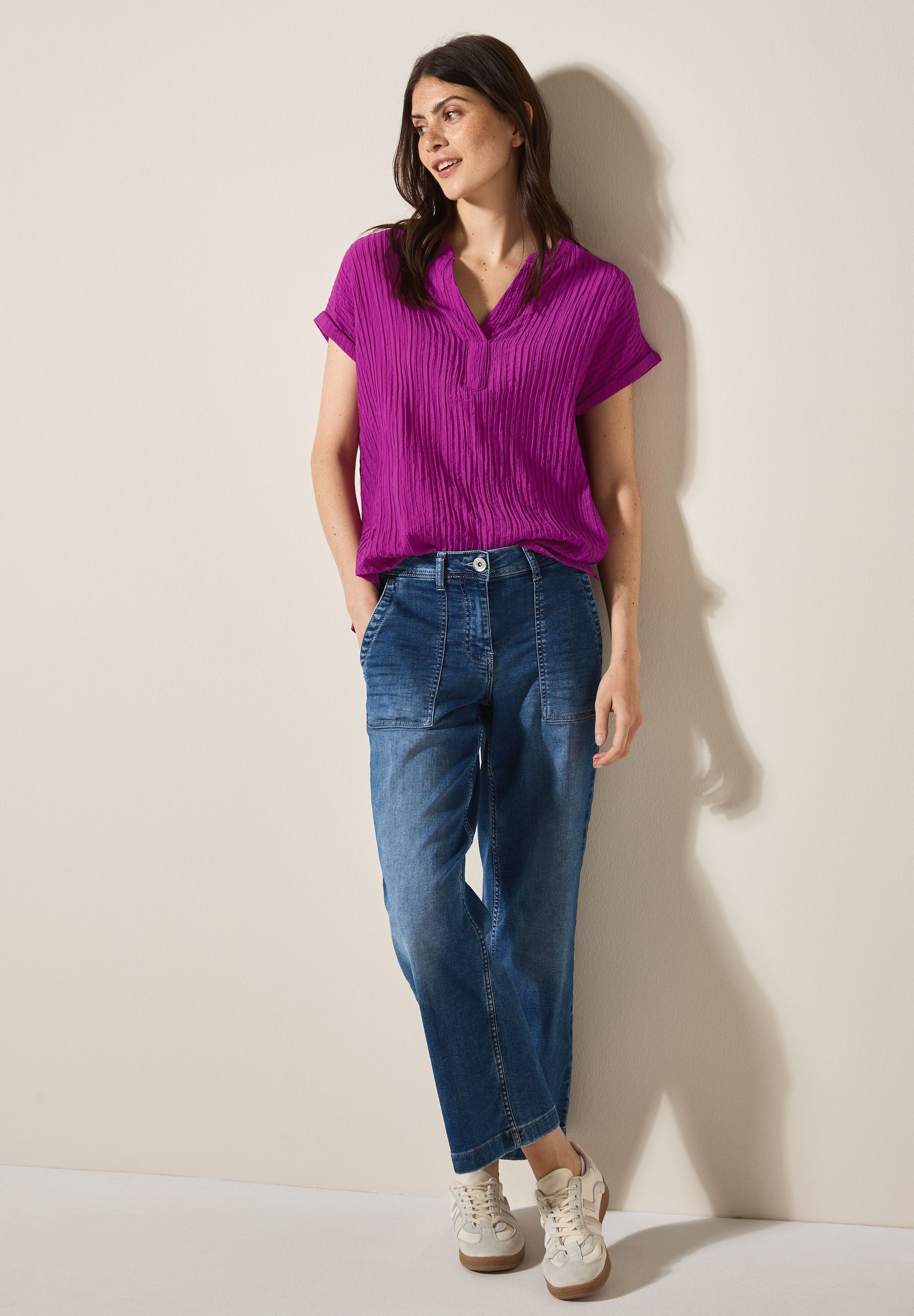 Cecil Damen Strukturbluse lila