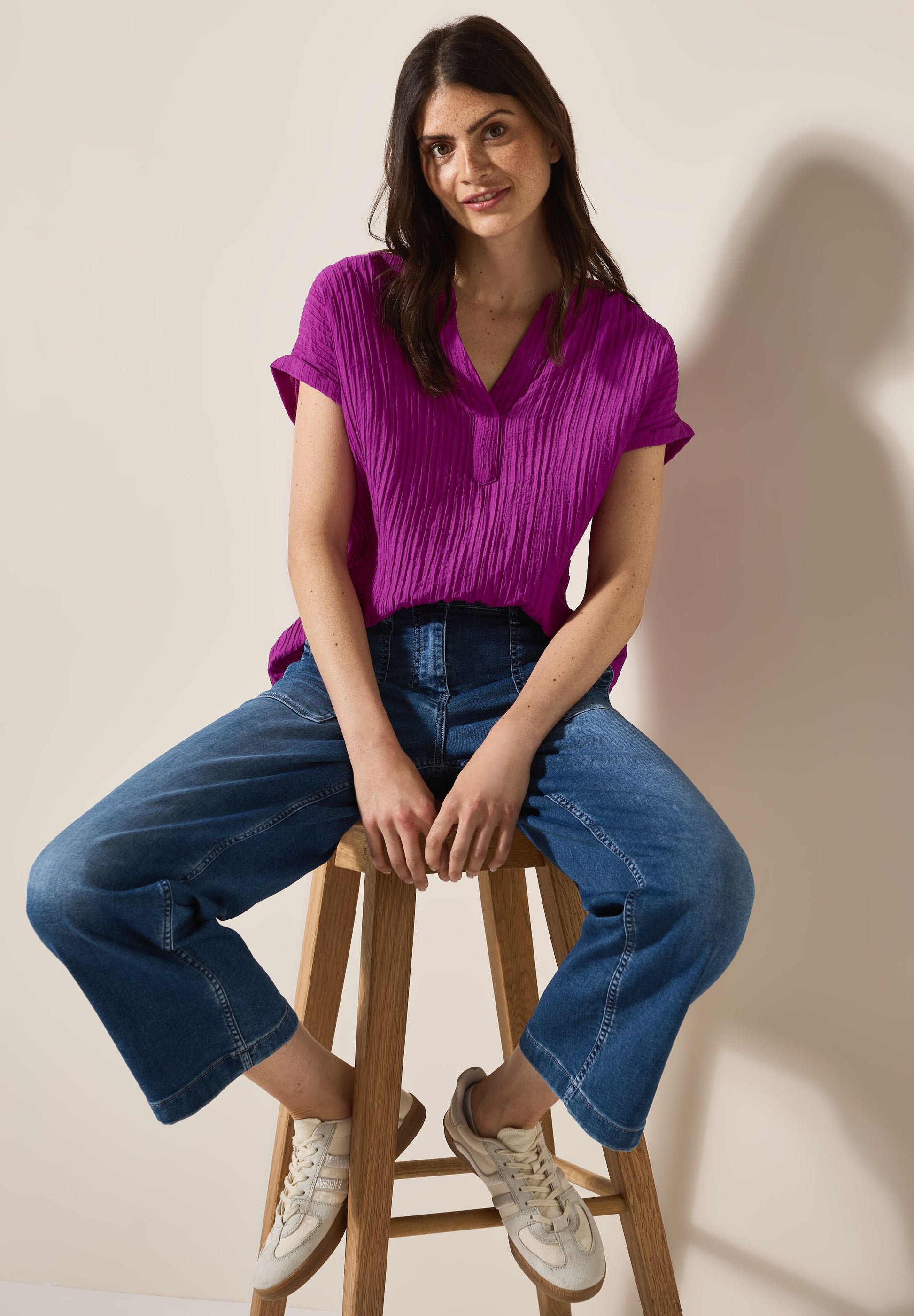Cecil Damen Strukturbluse lila