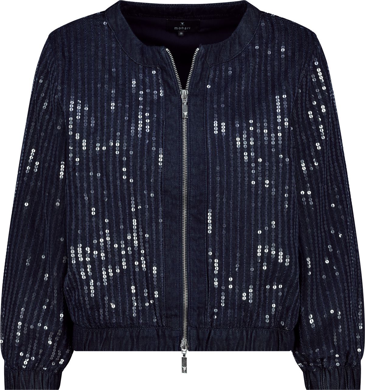 Monari Damen Jeansjacke mit Pailletten blau